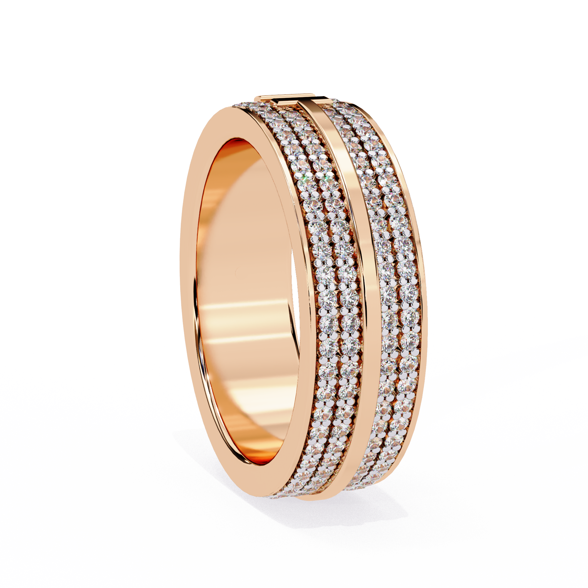Lab grown Diamond T Wide Pavé Diamond Ring