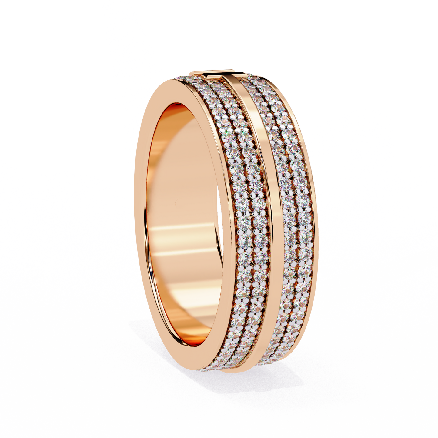 Lab grown Diamond T Wide Pavé Diamond Ring