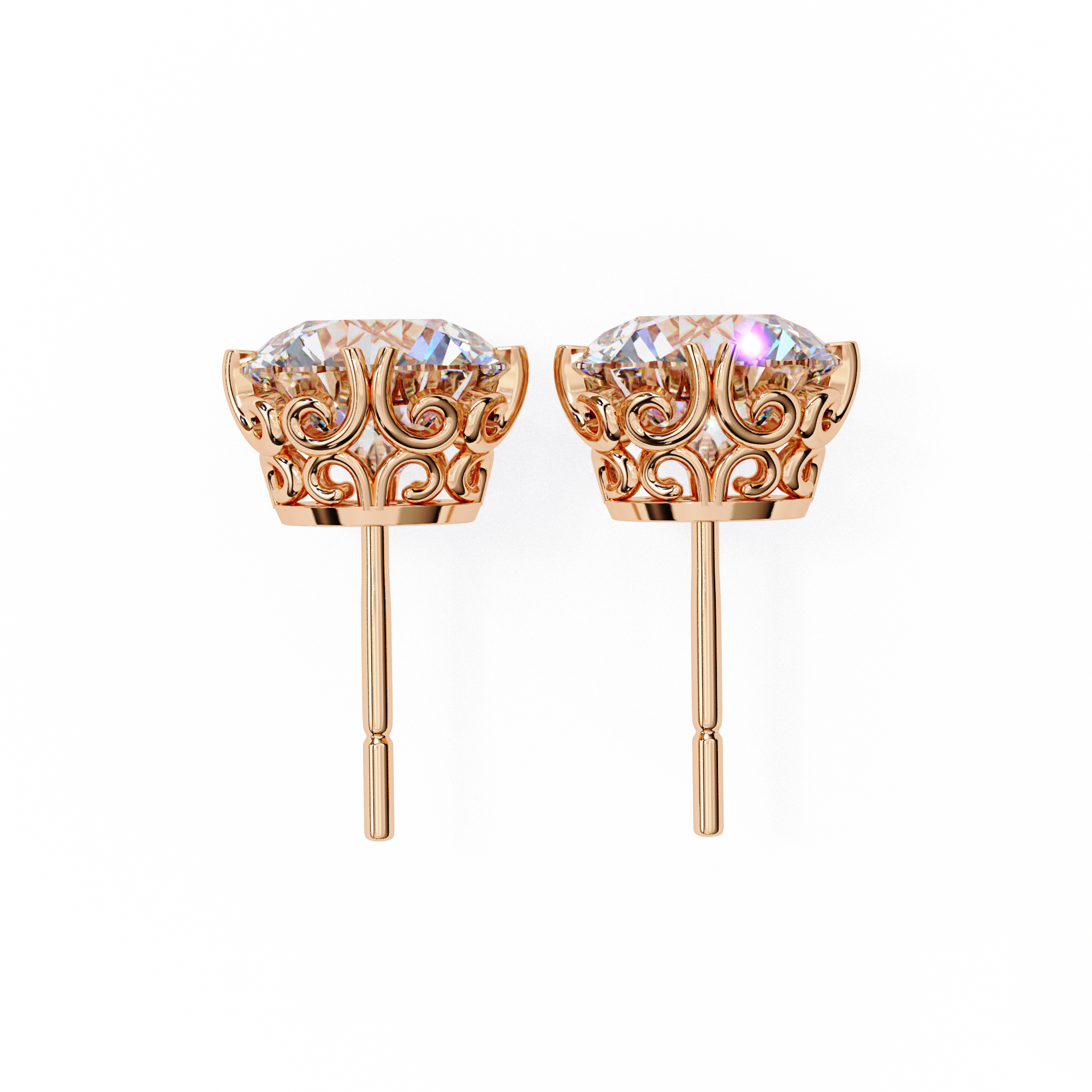 Round Diamond Earrings
