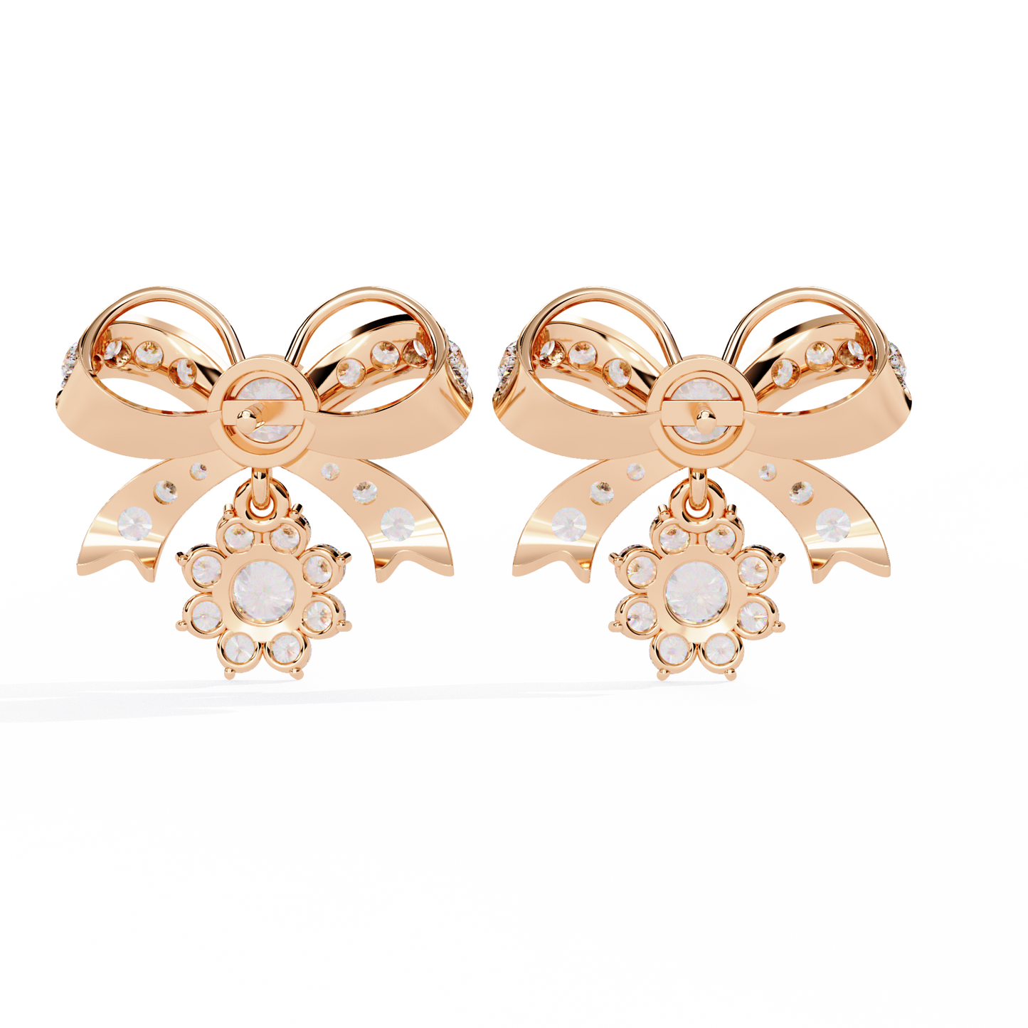 Lab Grown Diamonds Daily Wear bow shaped diamond earrings