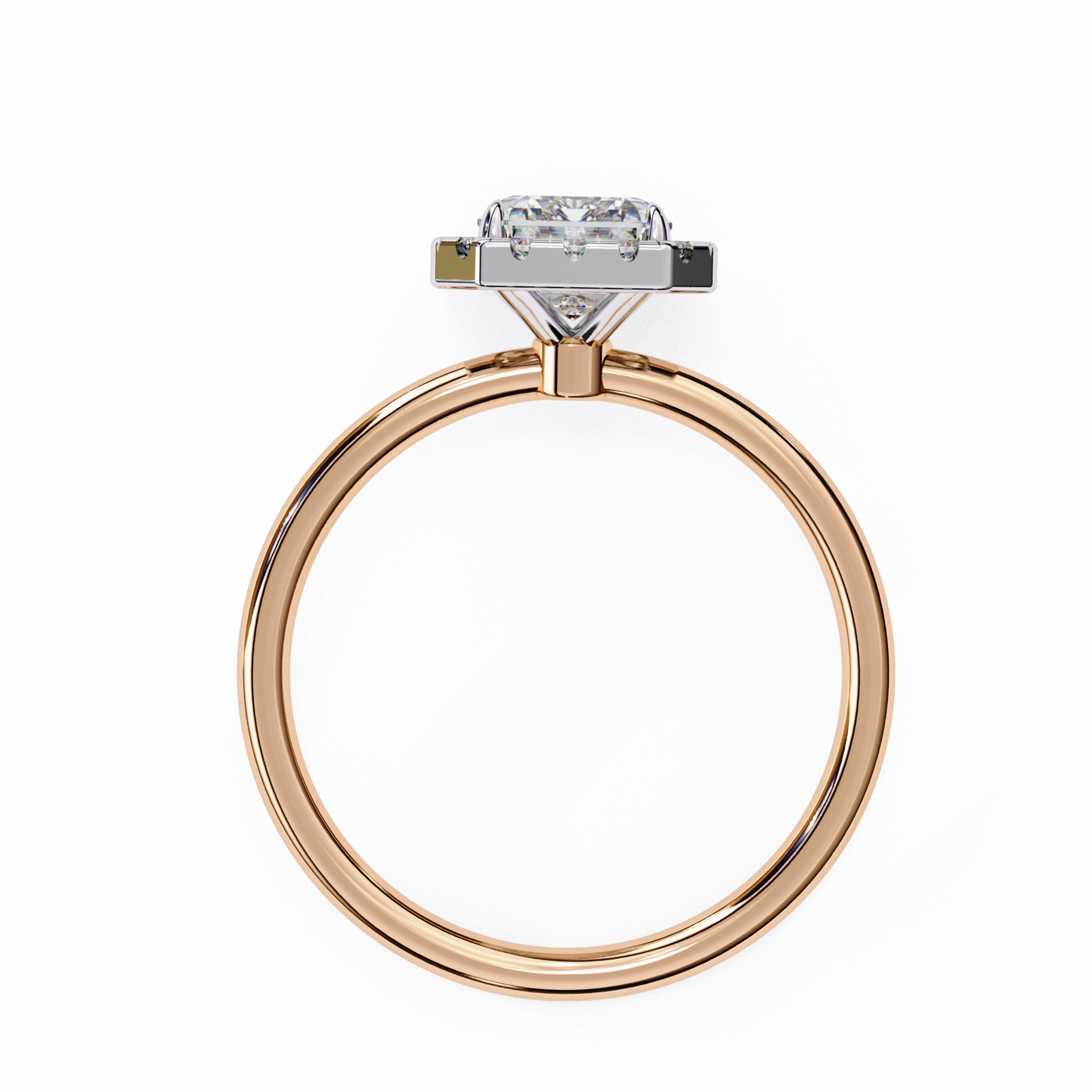 Lab Grown Radiant Diamond Halo Engagement Rings