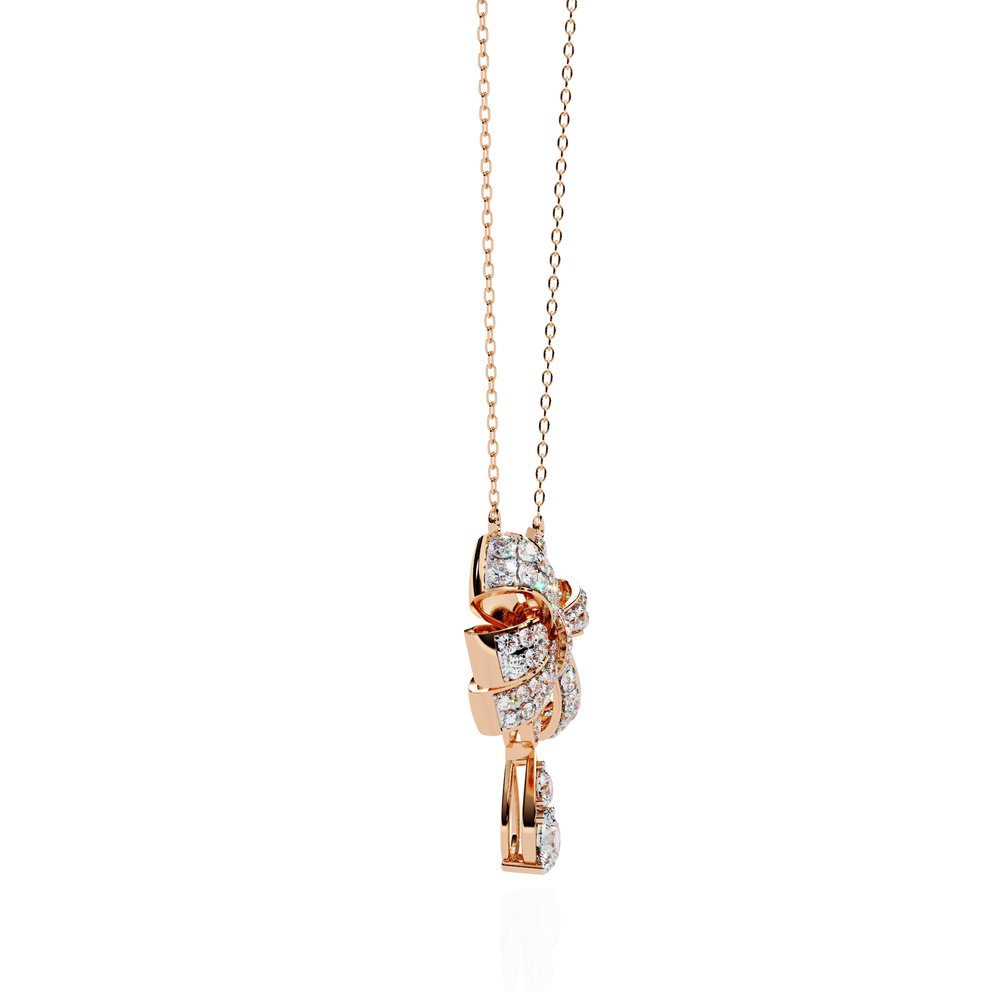 Diamond Bow Pendant Necklace