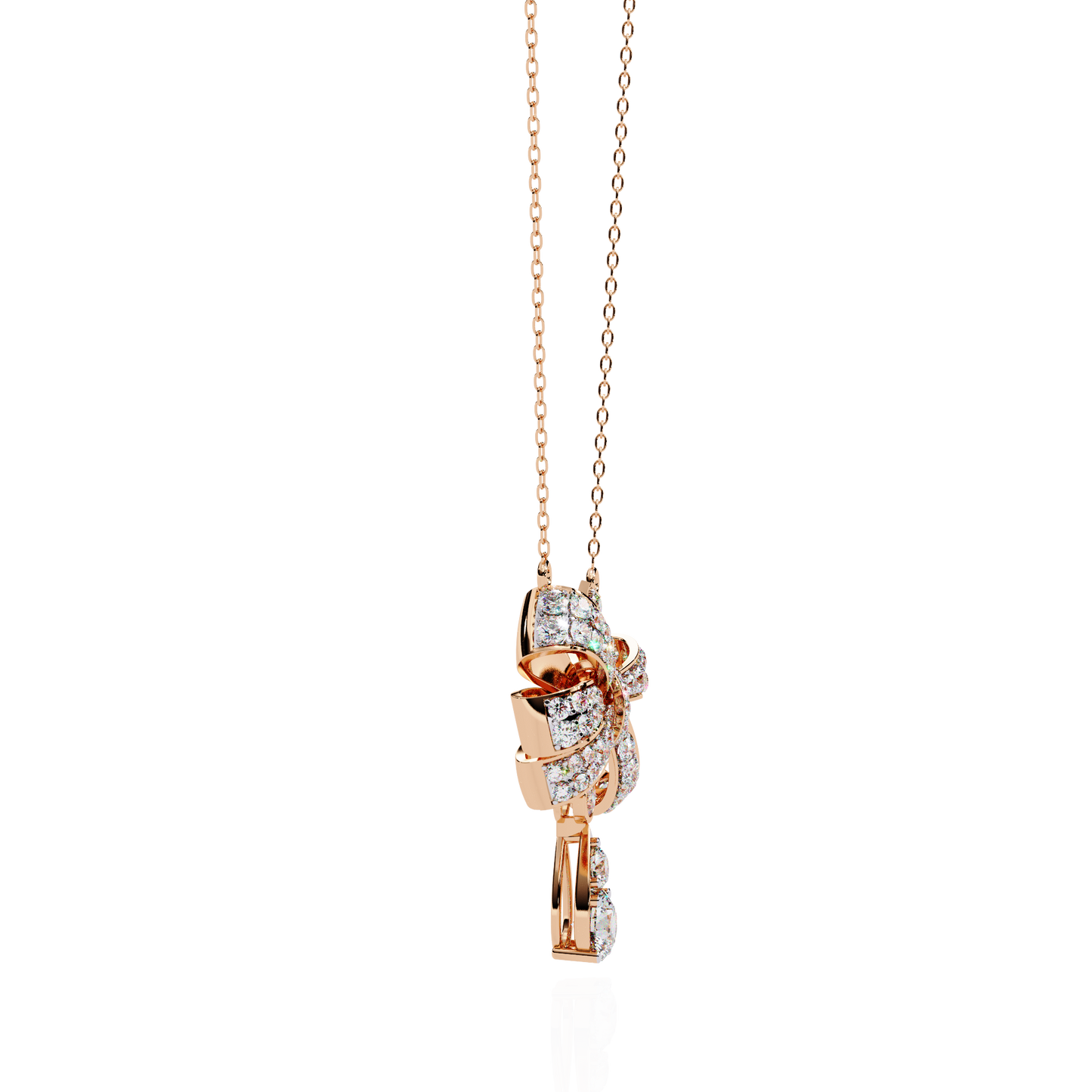 Diamond Bow Pendant Necklace