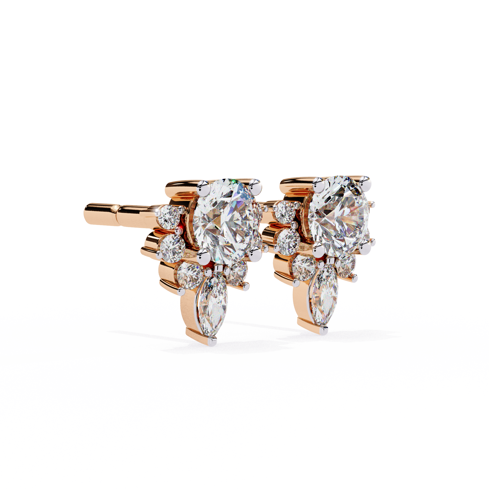 Round Cut Diamond Women's Hoop Earring