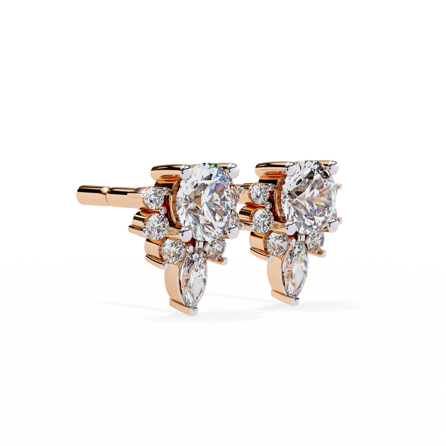 Round Cut Diamond Women's Hoop Earring