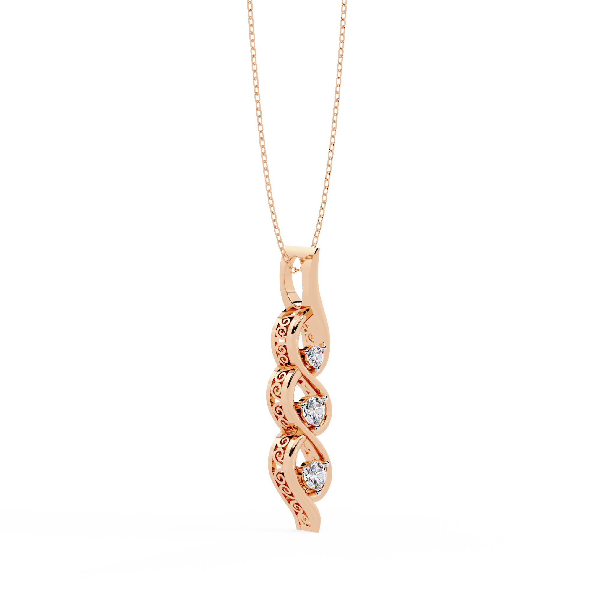 Round Luxurious Lab Grown Diamond Necklace
