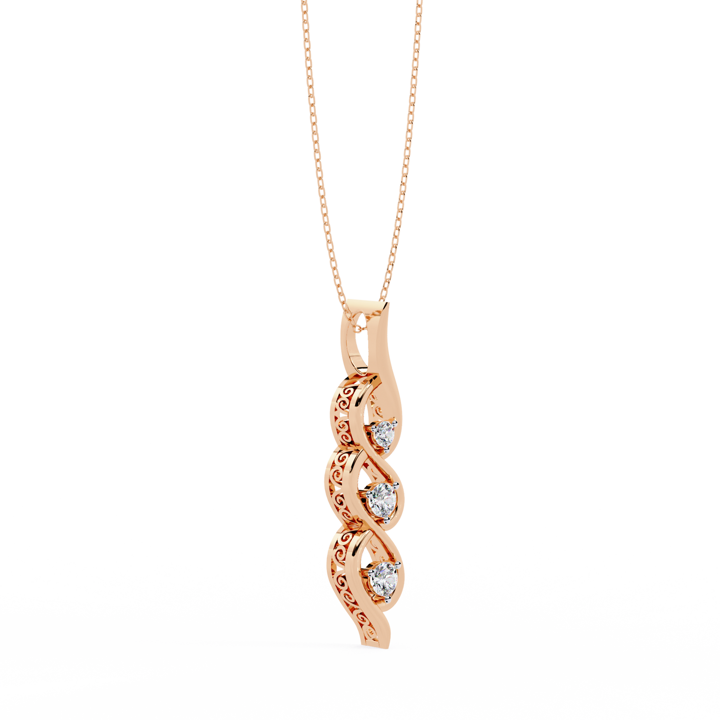 Round Luxurious Lab Grown Diamond Necklace