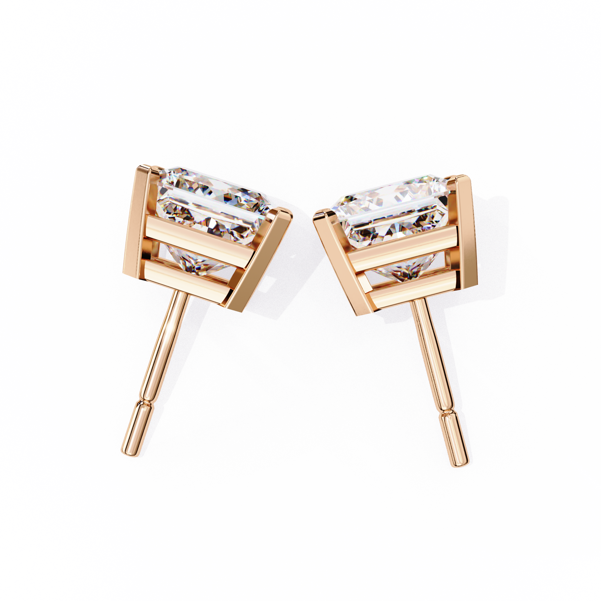Princess Cut Lab Grown Diamond Stud Earrings