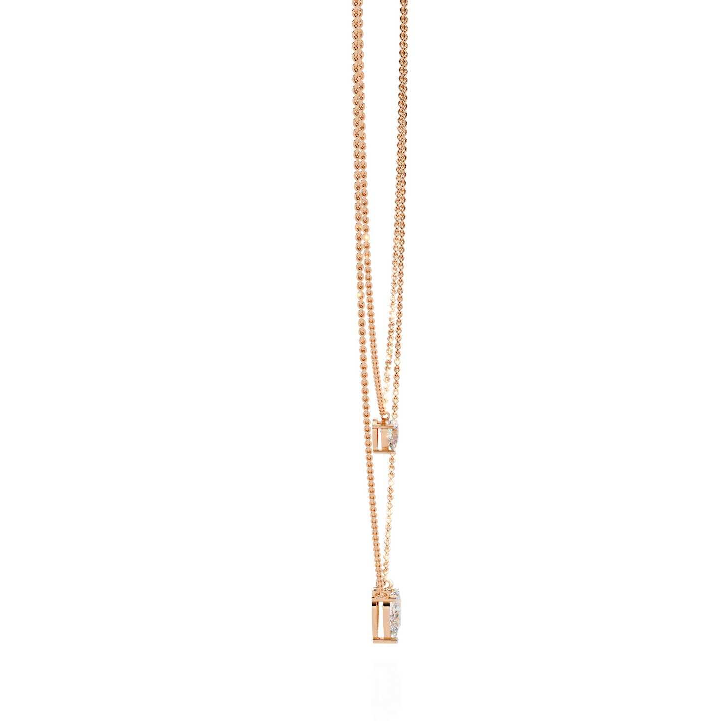 Two Pear Diamond Necklace