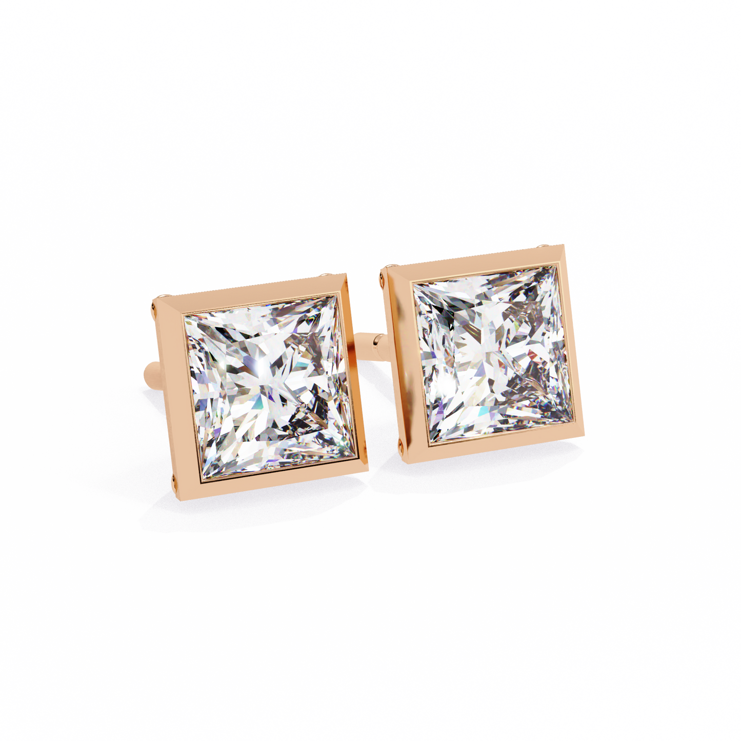 Princess Solitaire Diamond Stud
