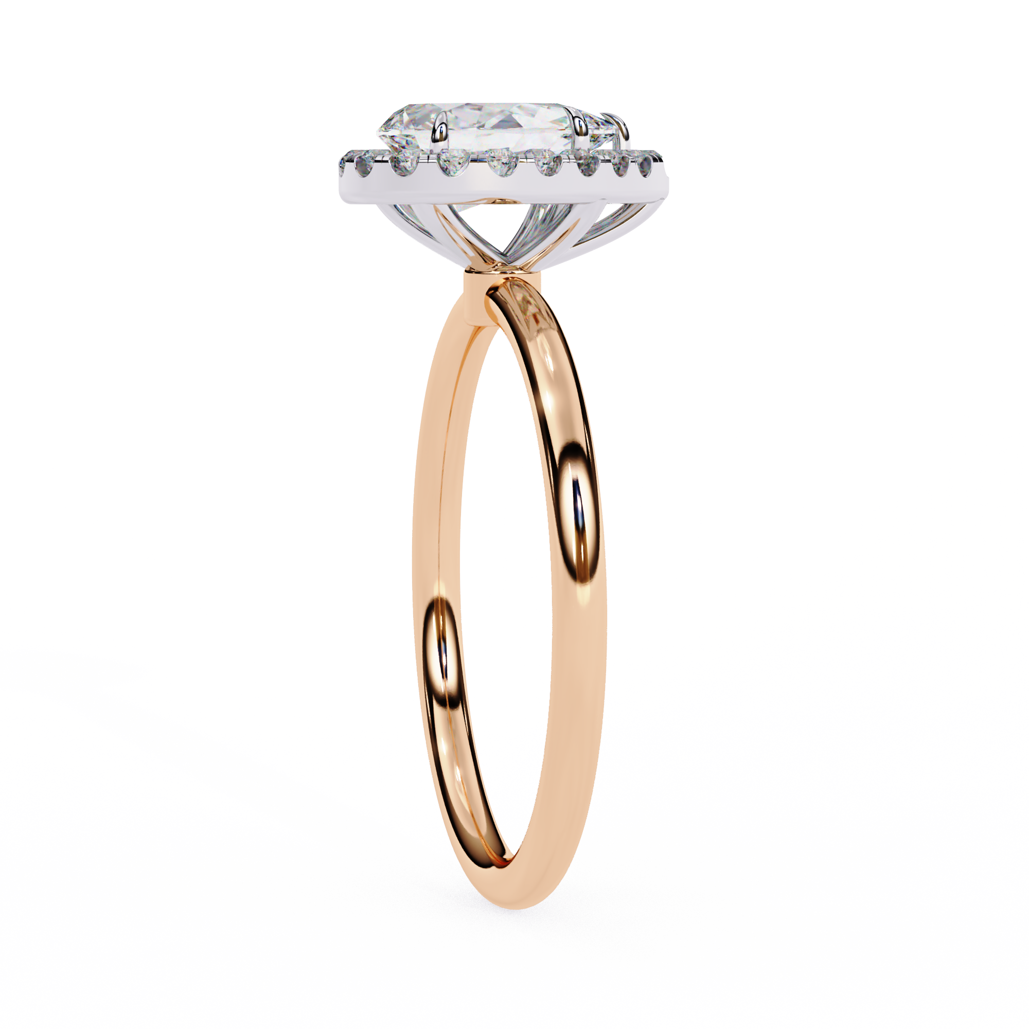 Lab Grown Pear Diamond Halo Engagement Rings