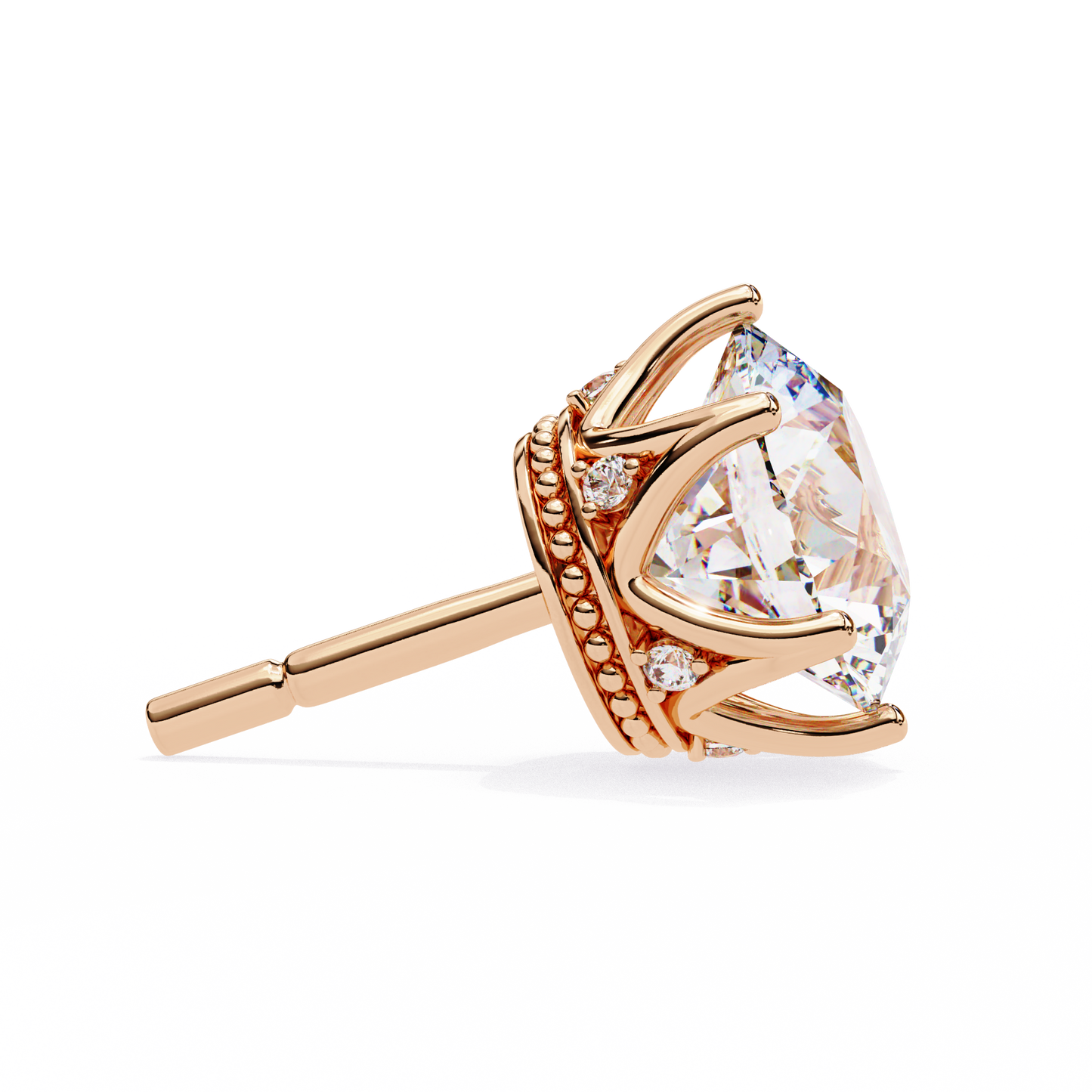 6 PRONG ROUND DIAMOND STUD EARRING