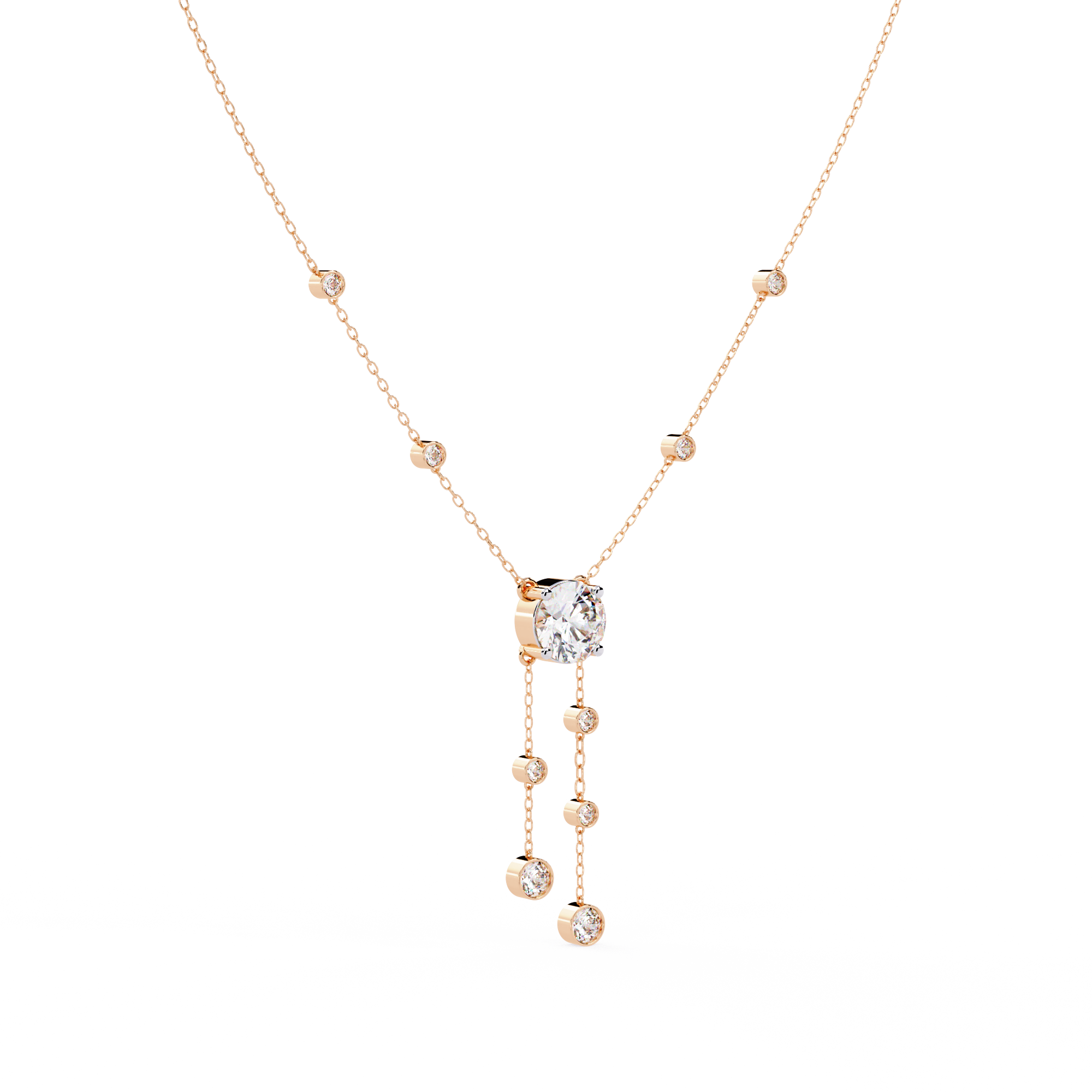 Round Lab Grown Diamond Necklaces