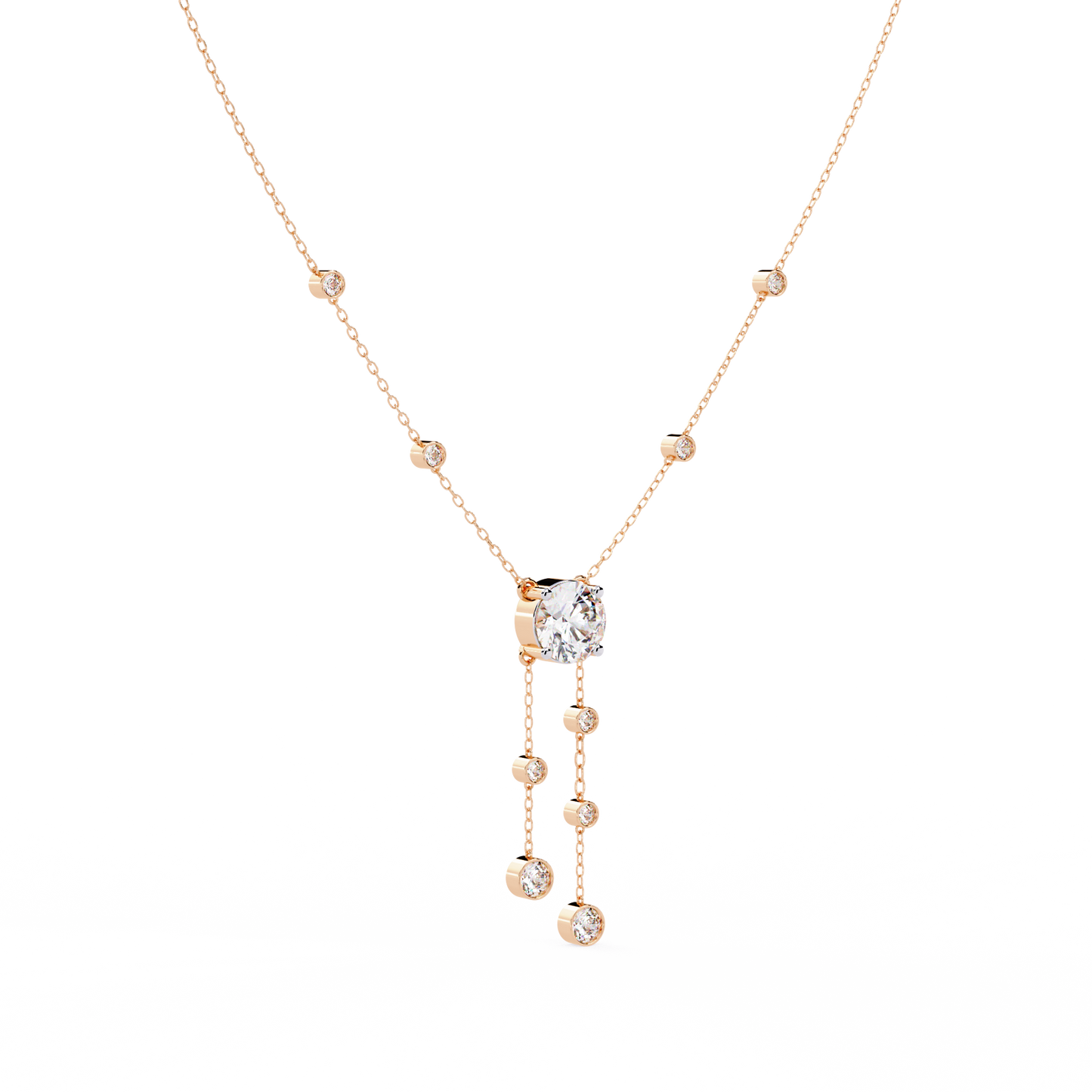 Round Lab Grown Diamond Necklaces
