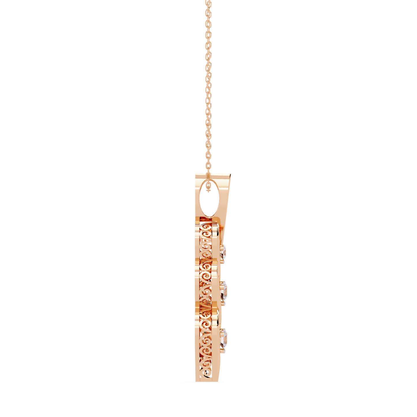 Round Luxurious Lab Grown Diamond Necklace