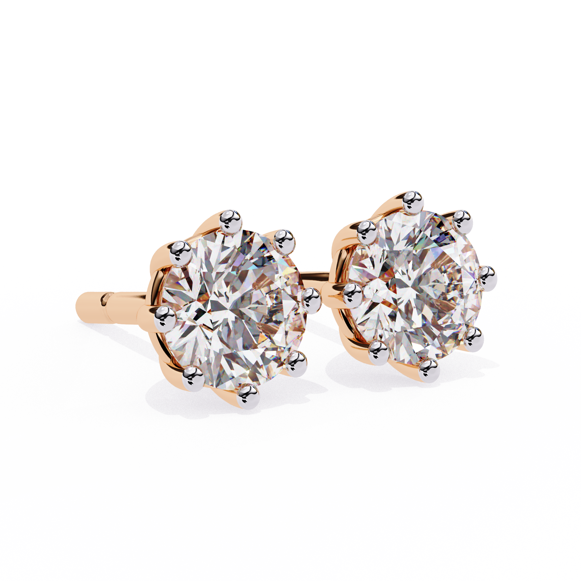 8 Prong Stud Earring