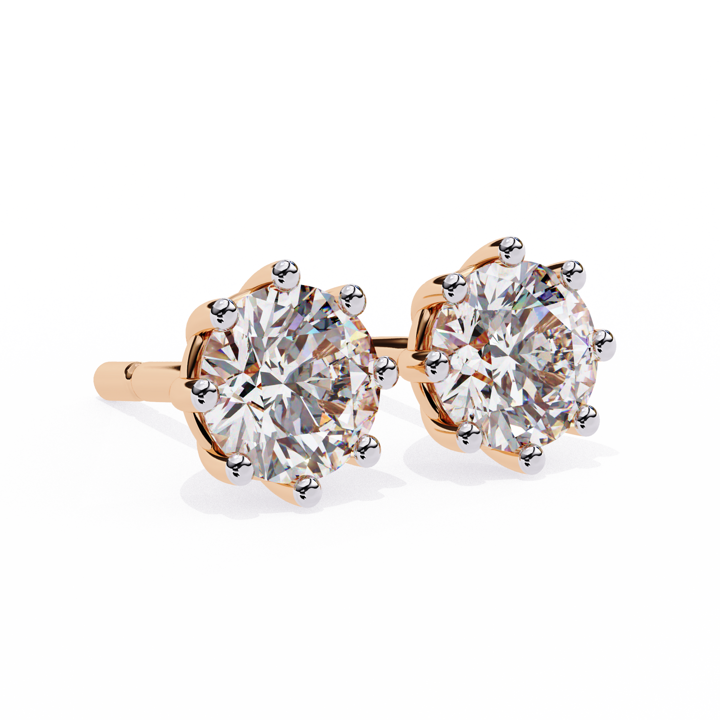 8 Prong Stud Earring