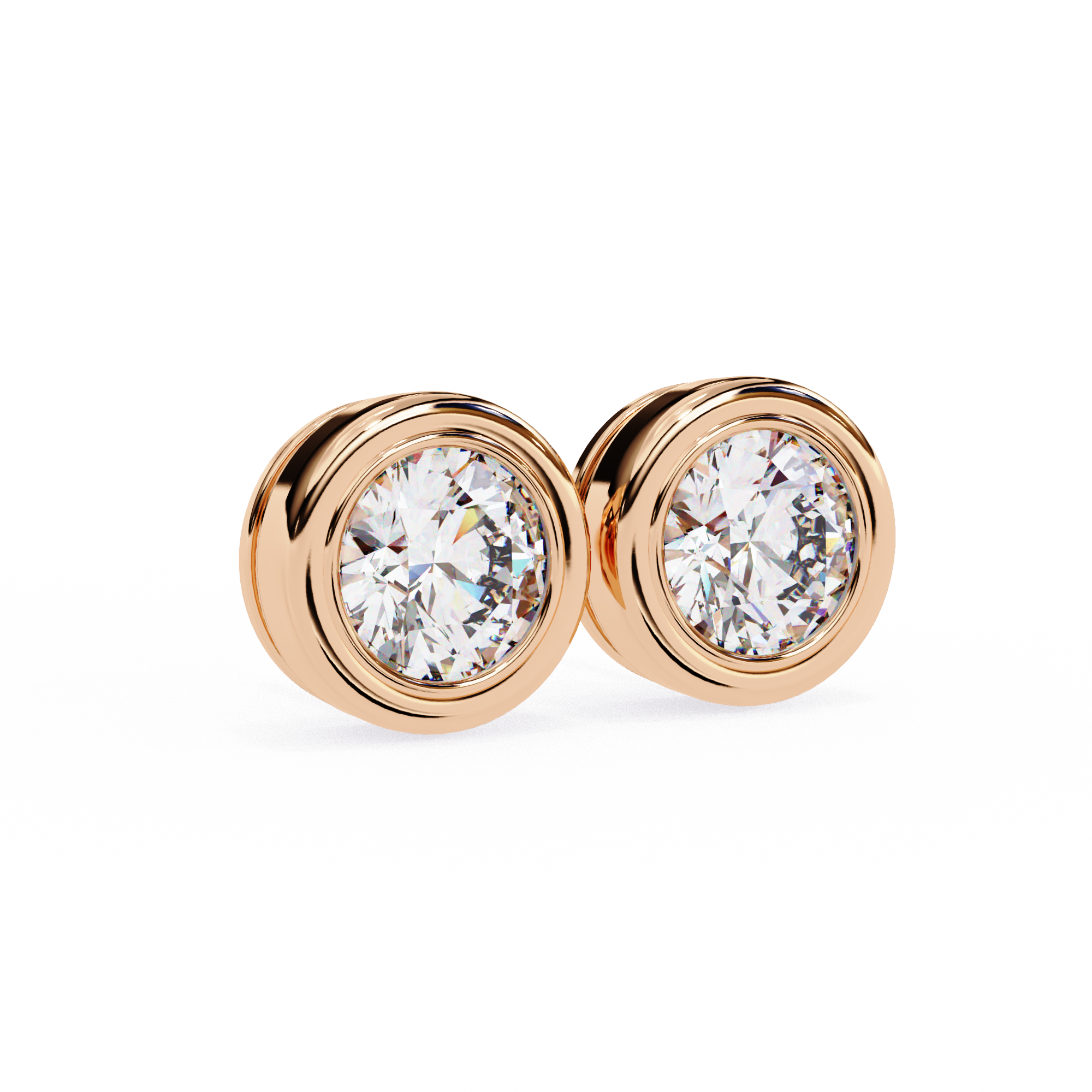 Round Diamond Stud Earrings Timeless Round Cut Gift for Women