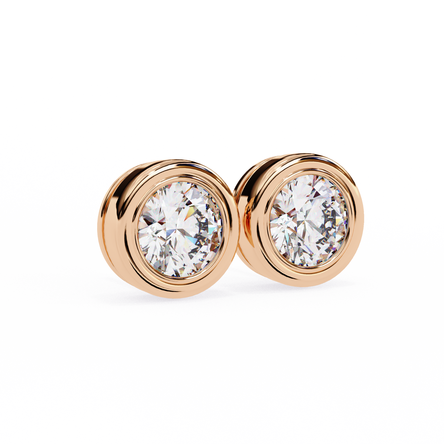 Round Diamond Stud Earrings Timeless Round Cut Gift for Women