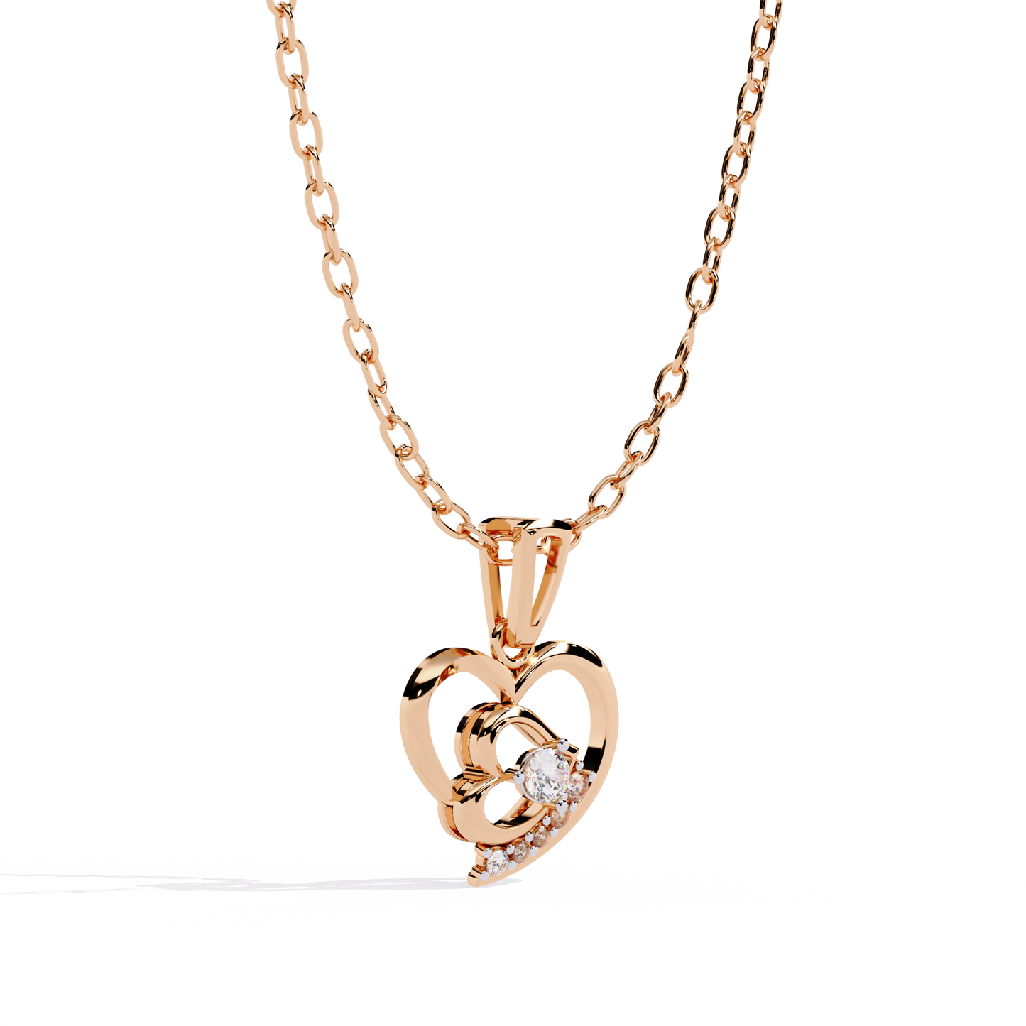 Diamond Heart Pendant Necklace