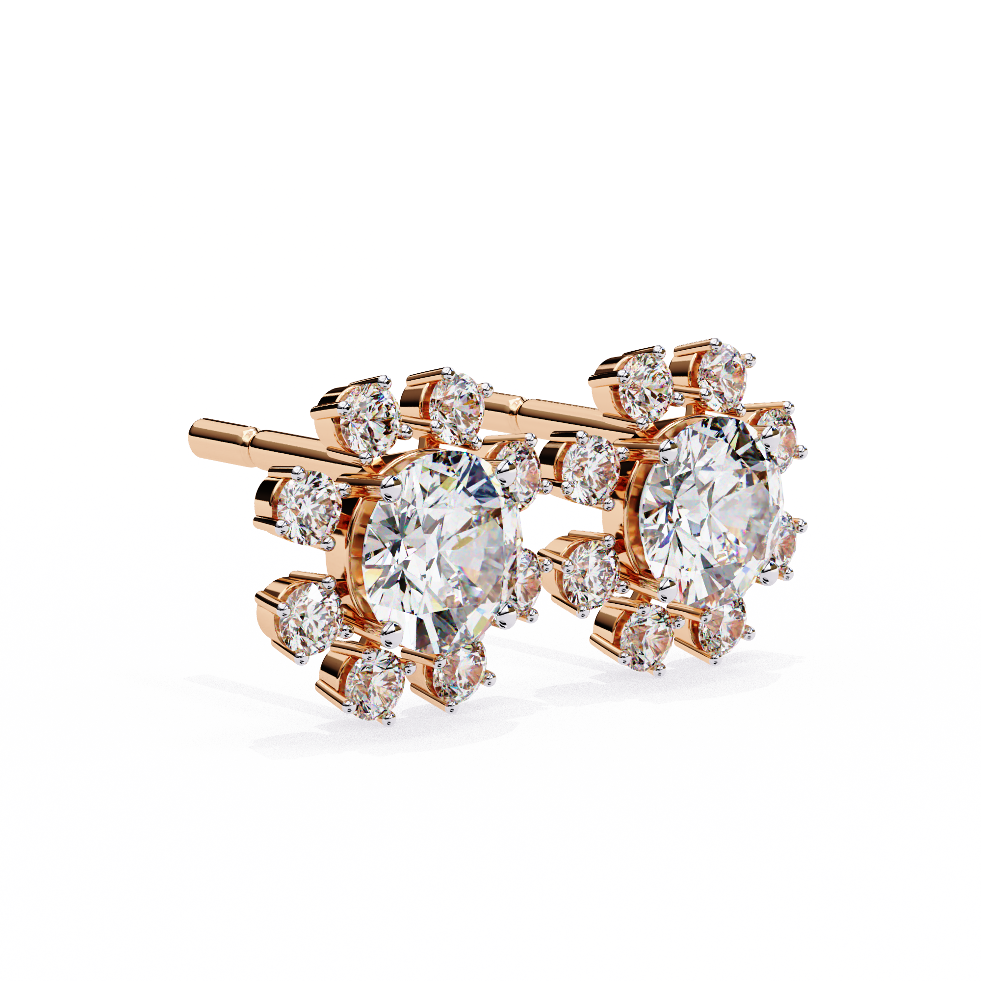Round Studs with Wide Halo