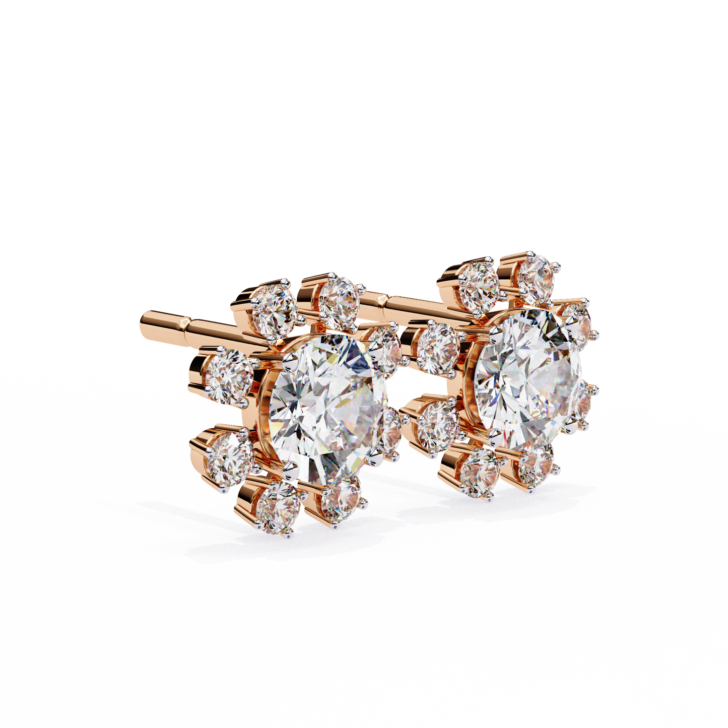 Round Studs with Wide Halo