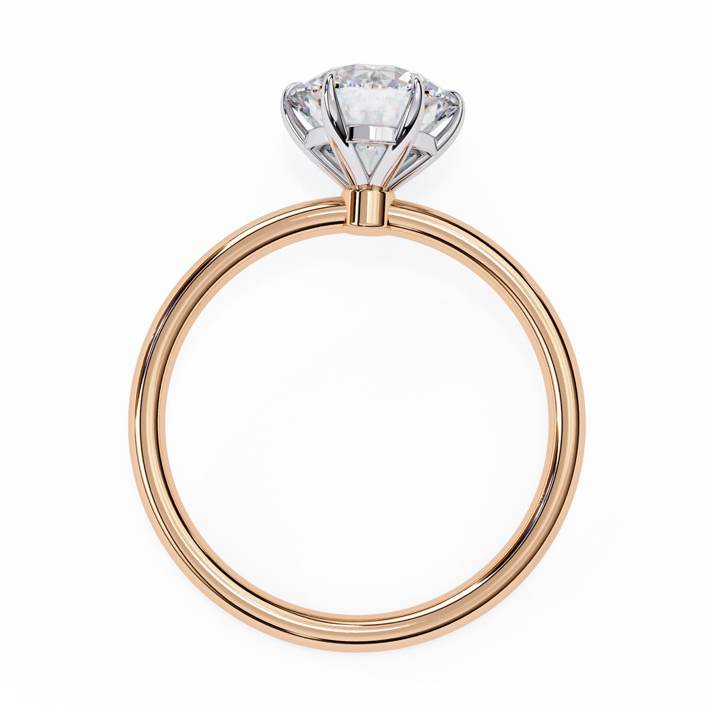 Gold Round Brilliant Diamond Solitaire Ring, Classic Elegance