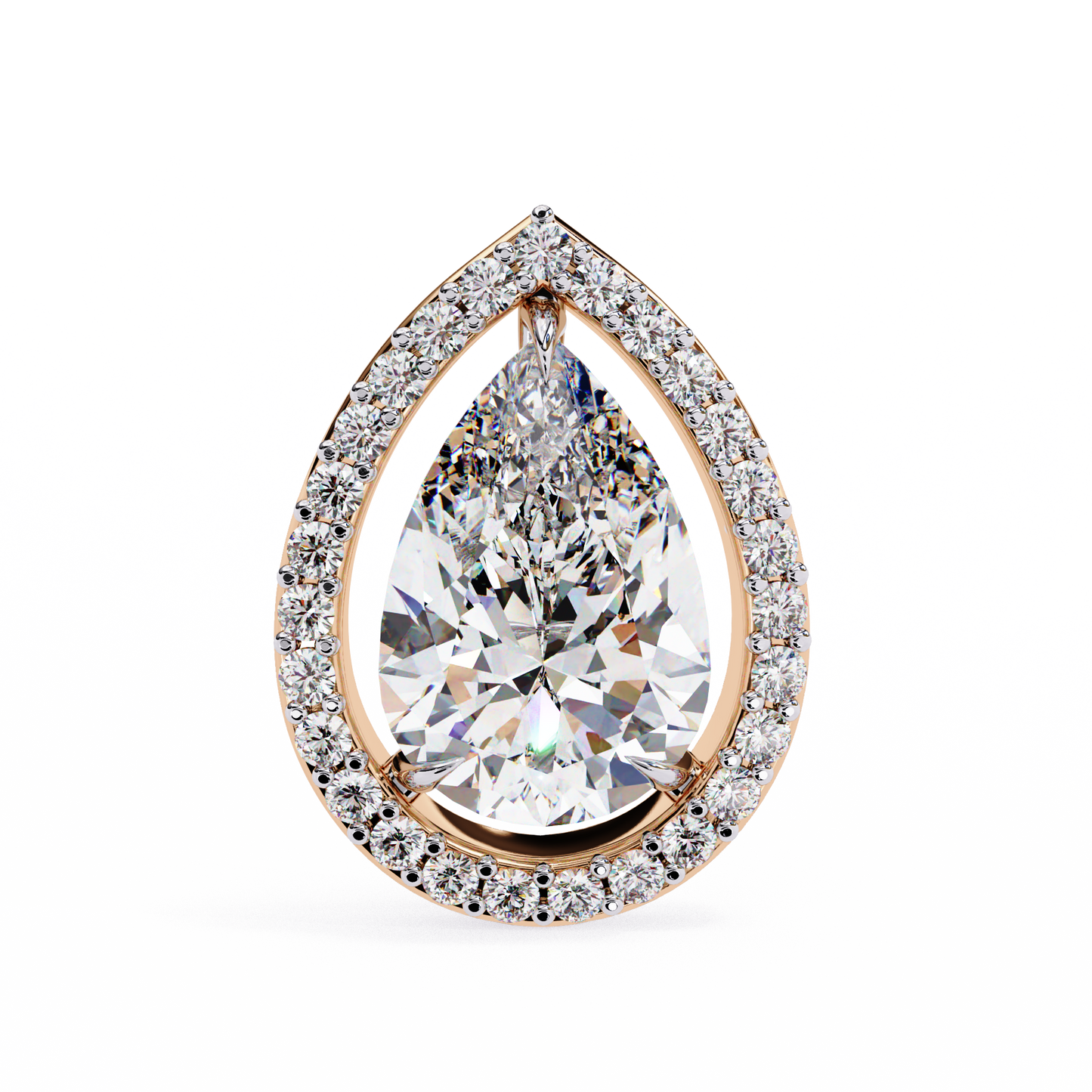 Pear Lab Grown Diamond Halo Stud Earrings