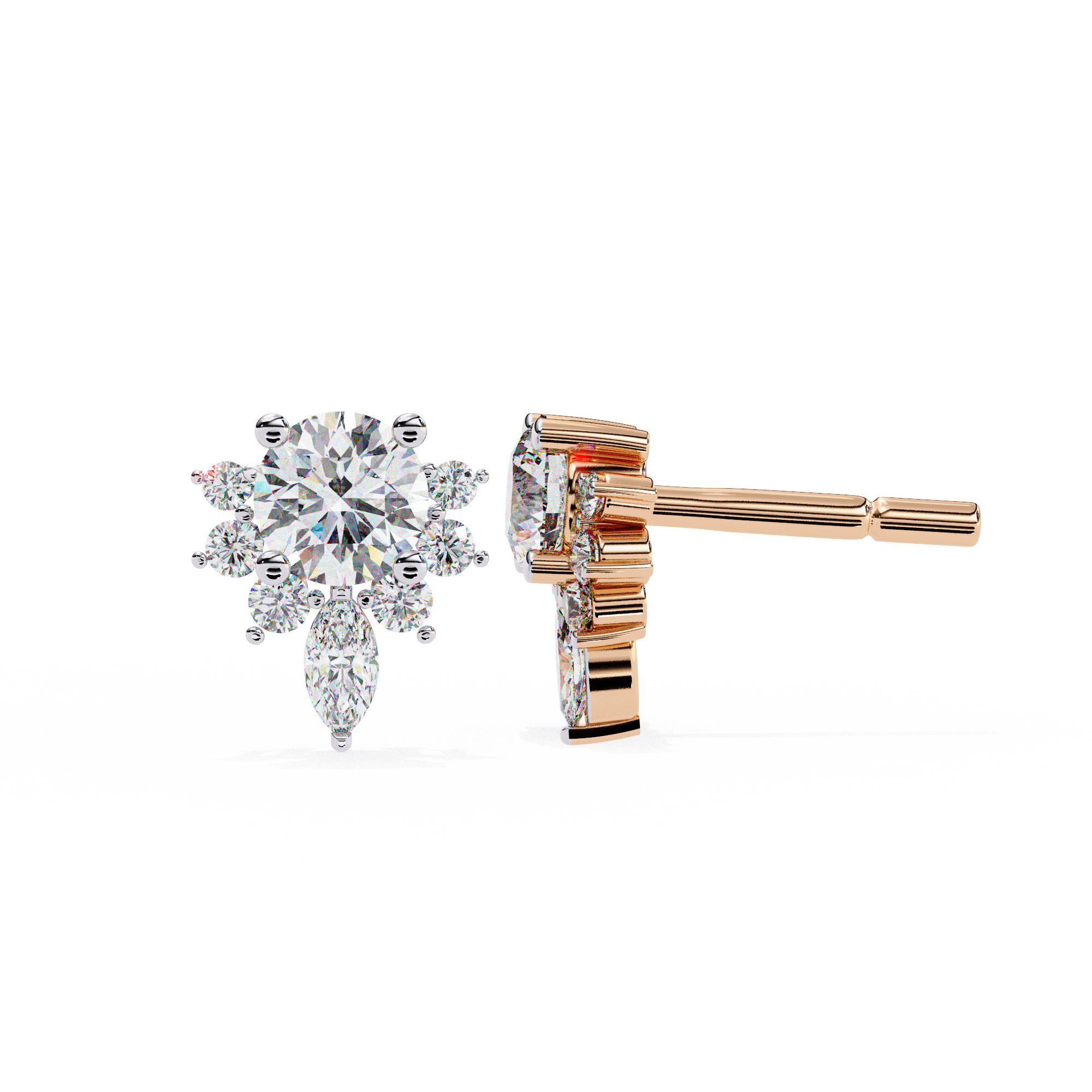 Round Cut Diamond Women's Hoop Earring