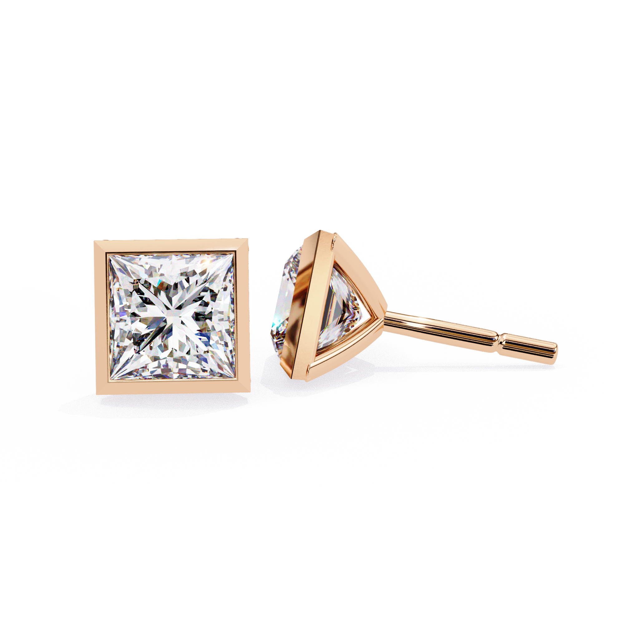 Princess Solitaire Diamond Stud