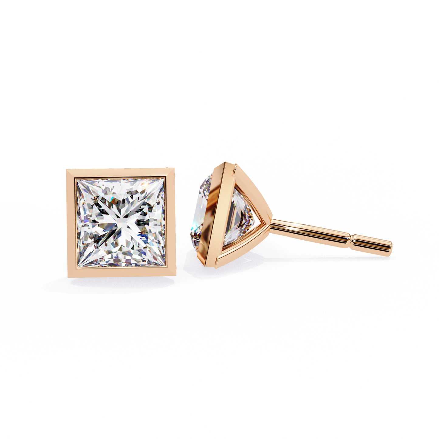 Princess Solitaire Diamond Stud