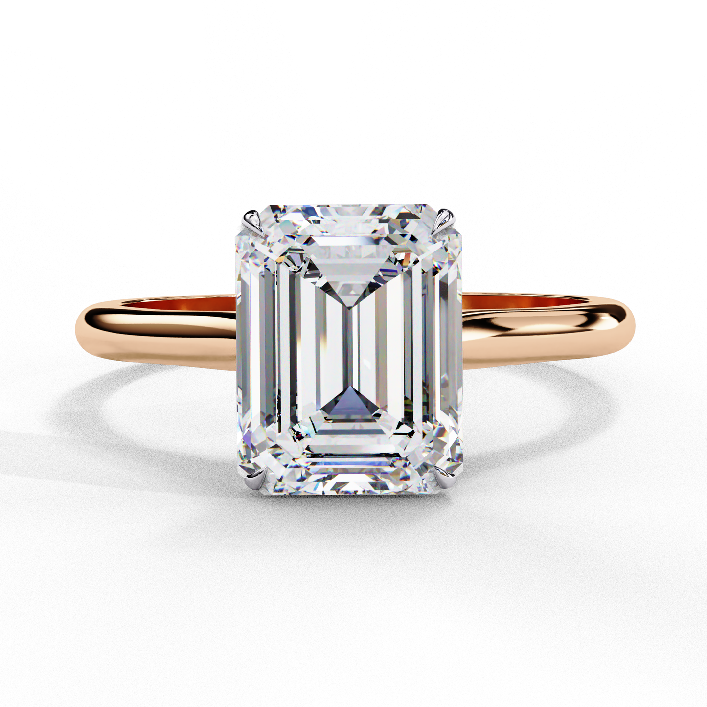 Emerald Lab Grown Diamond Solitaire Ring