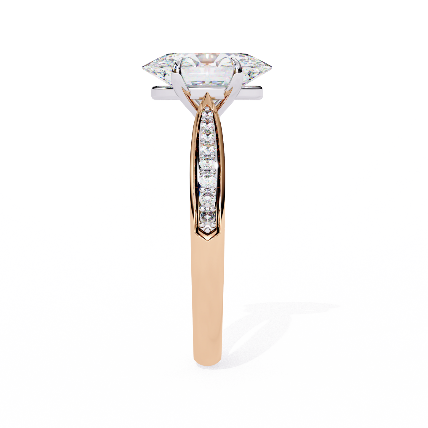 Sleek Side Stone Engagement Ring