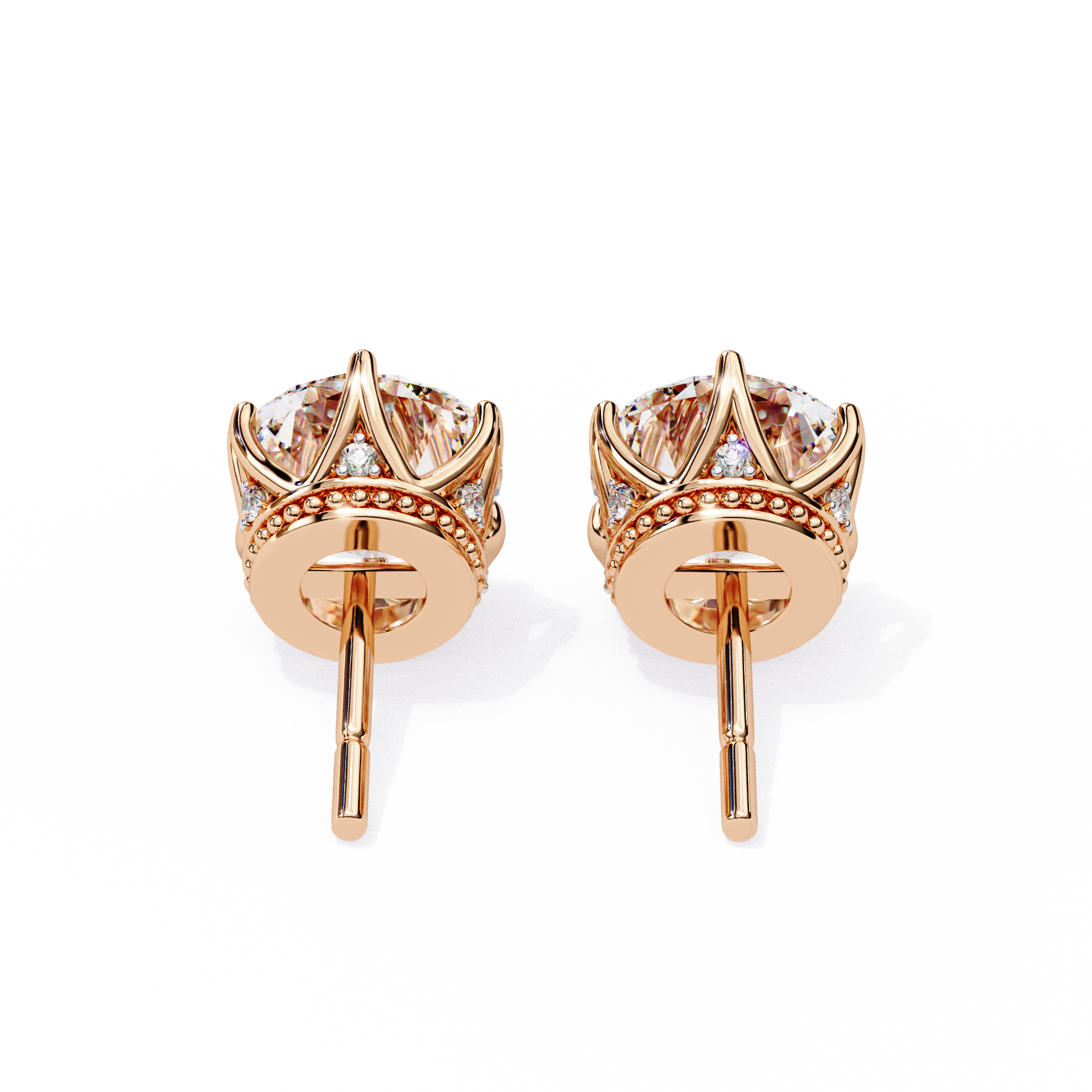 6 PRONG ROUND DIAMOND STUD EARRING