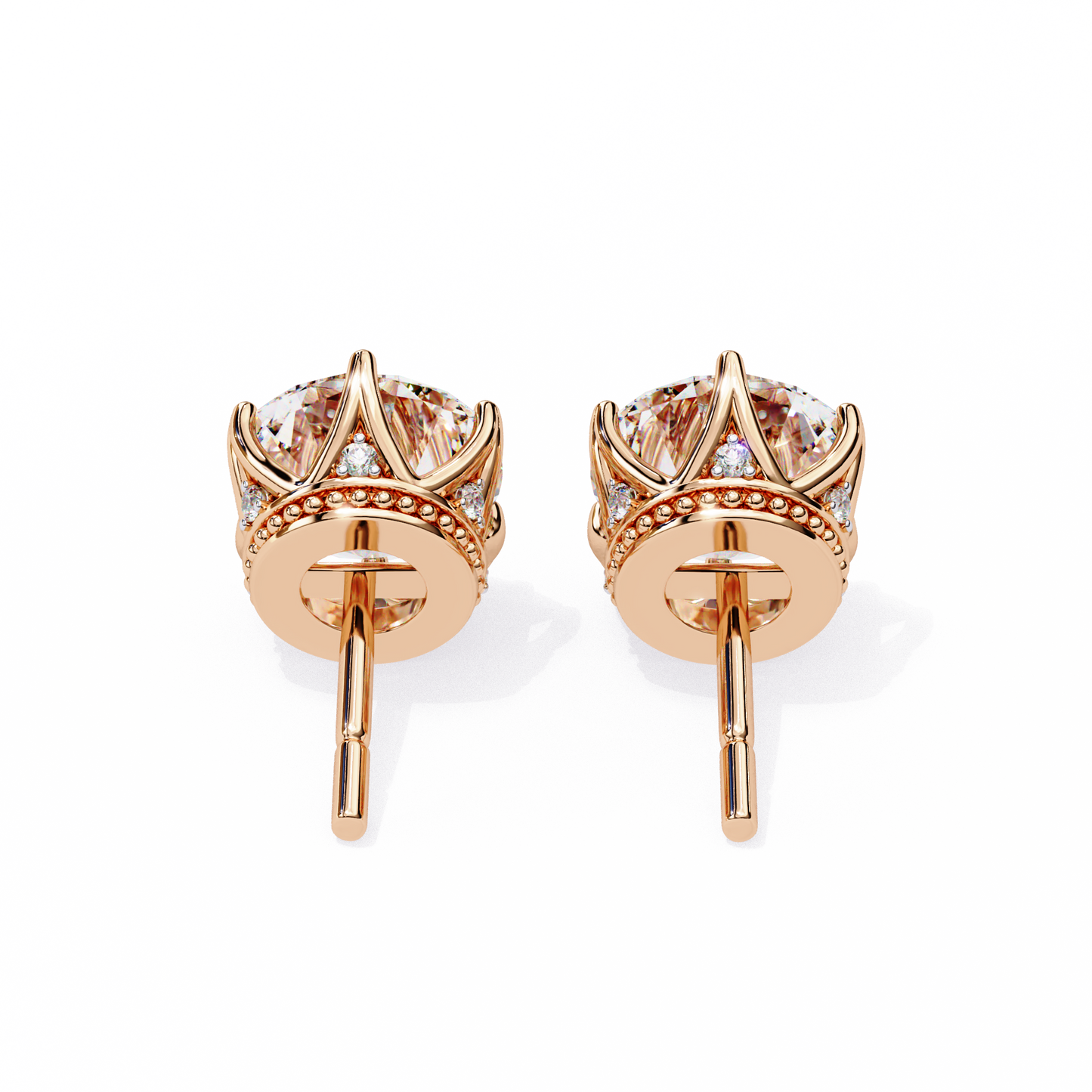 6 PRONG ROUND DIAMOND STUD EARRING