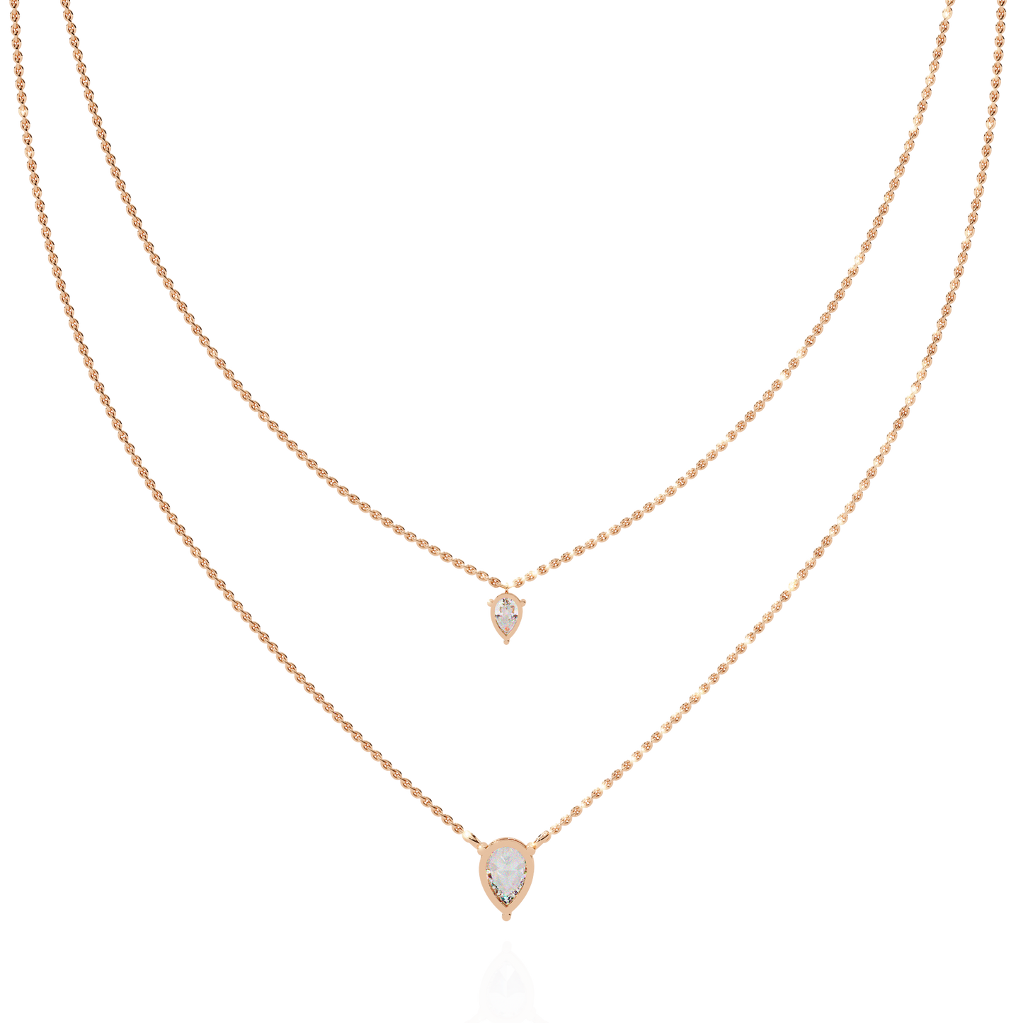 Two Pear Diamond Necklace