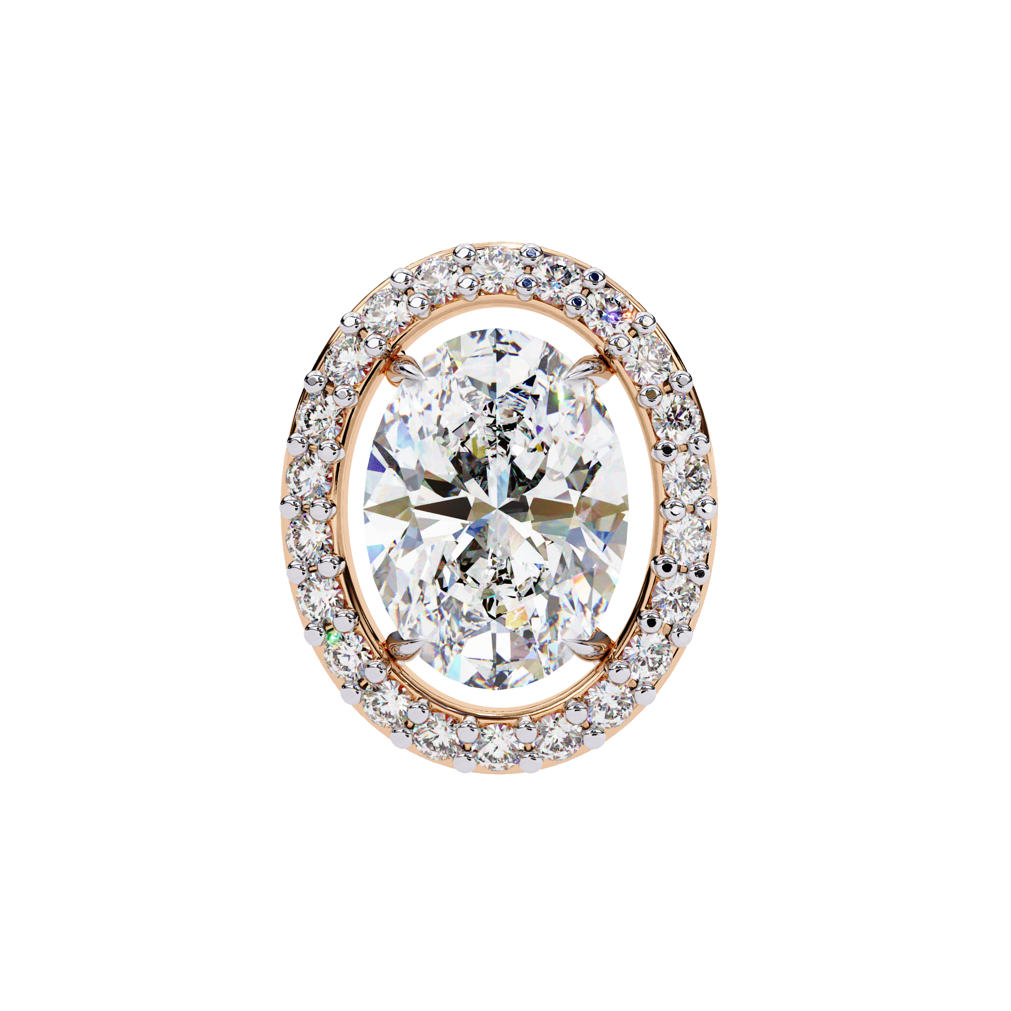 Lab Grown Diamond Solitaire Earring Oval Shape Stud