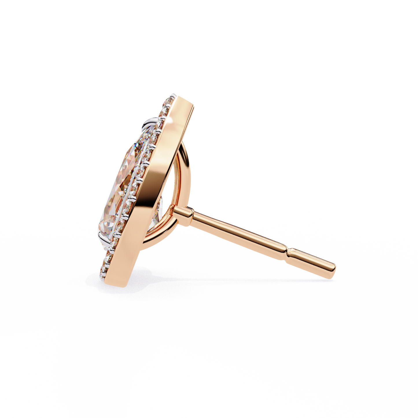 Pear Lab Grown Diamond Halo Stud Earrings