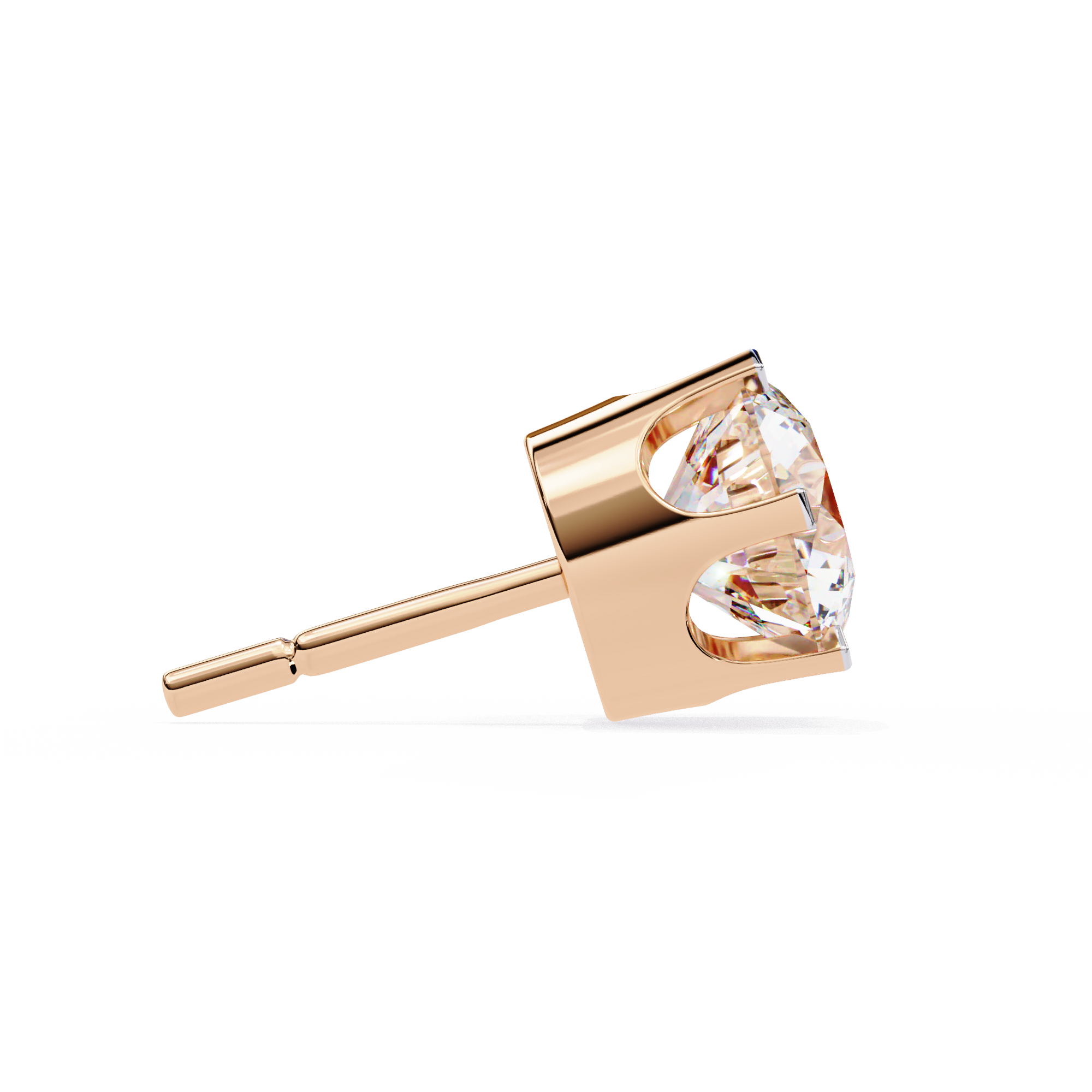 Solitaire Earring Studs Round Stone