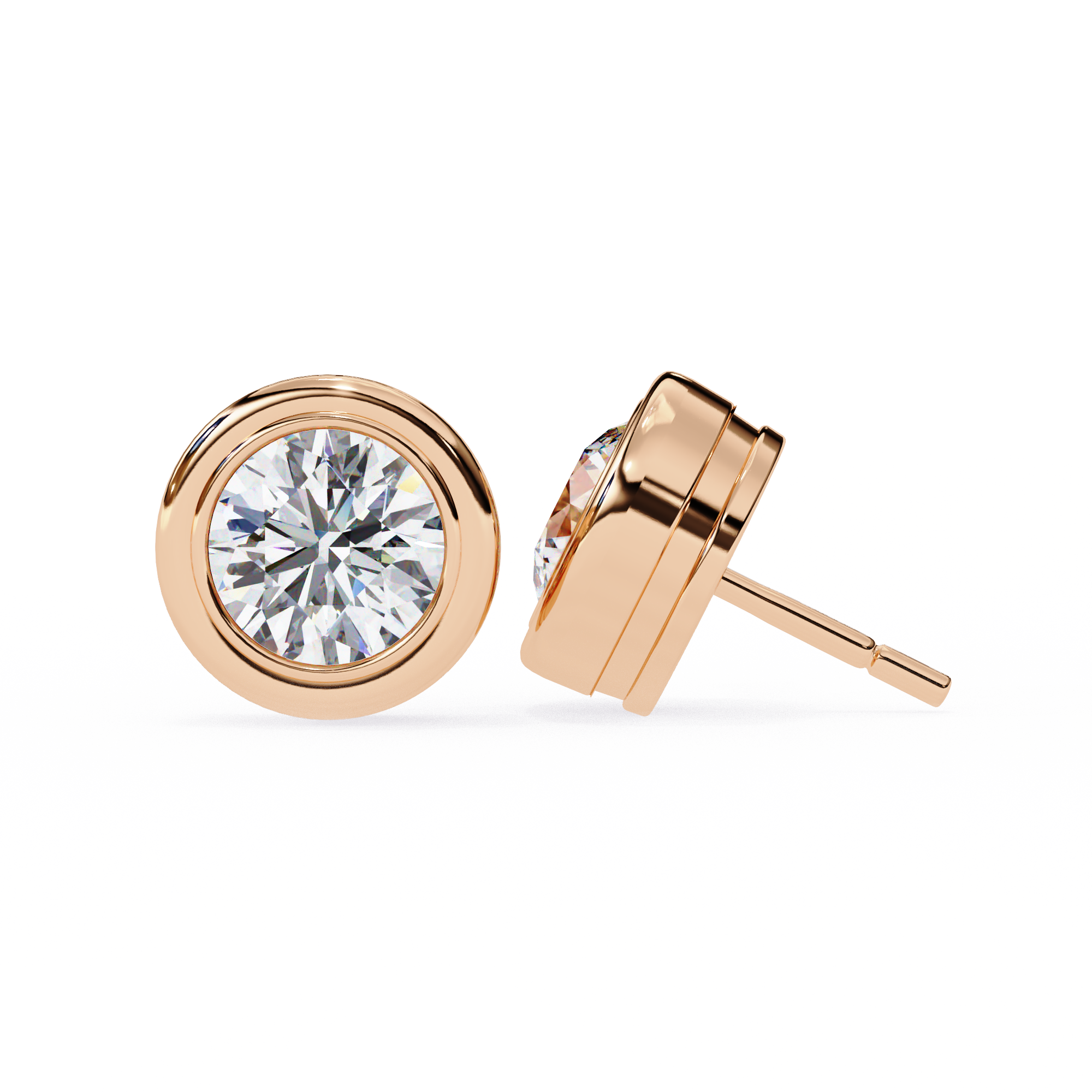 Round Diamond Stud Earrings Timeless Round Cut Gift for Women