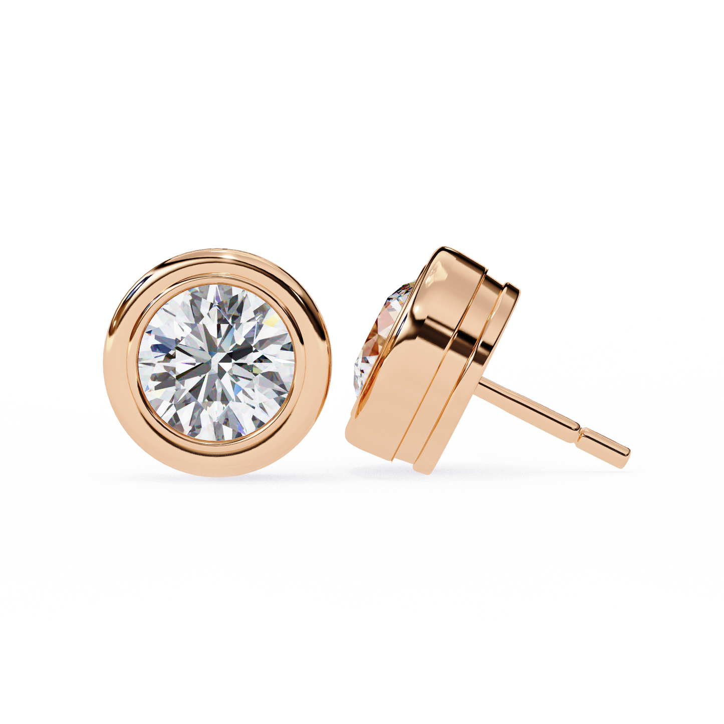 Round Diamond Stud Earrings Timeless Round Cut Gift for Women