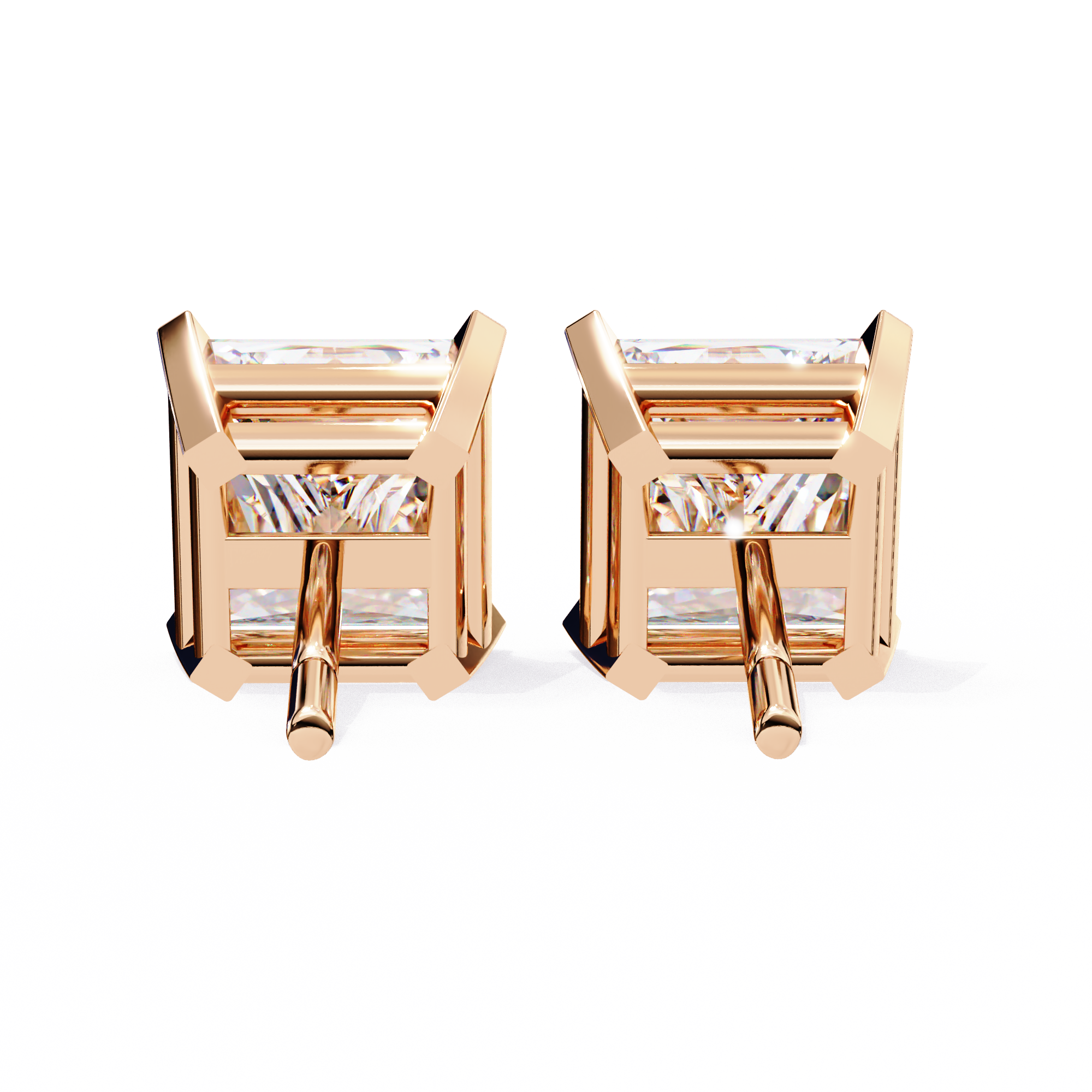Princess Cut Lab Grown Diamond Stud Earrings