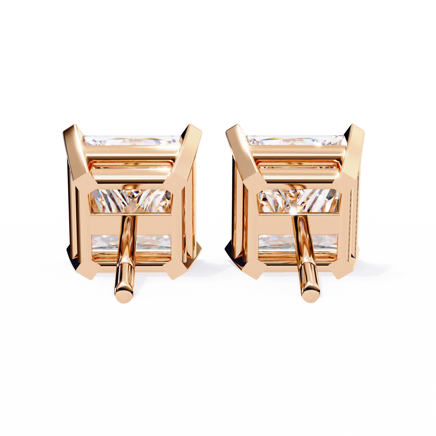 Princess Cut Lab Grown Diamond Stud Earrings