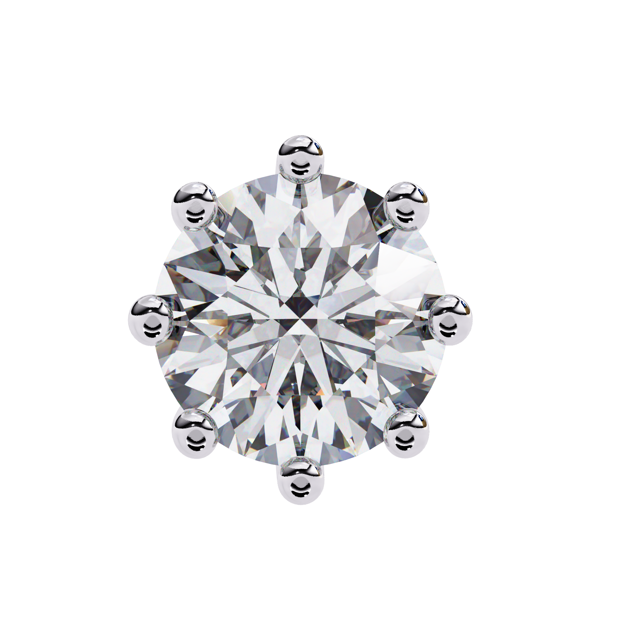 8 Prong Stud Earring