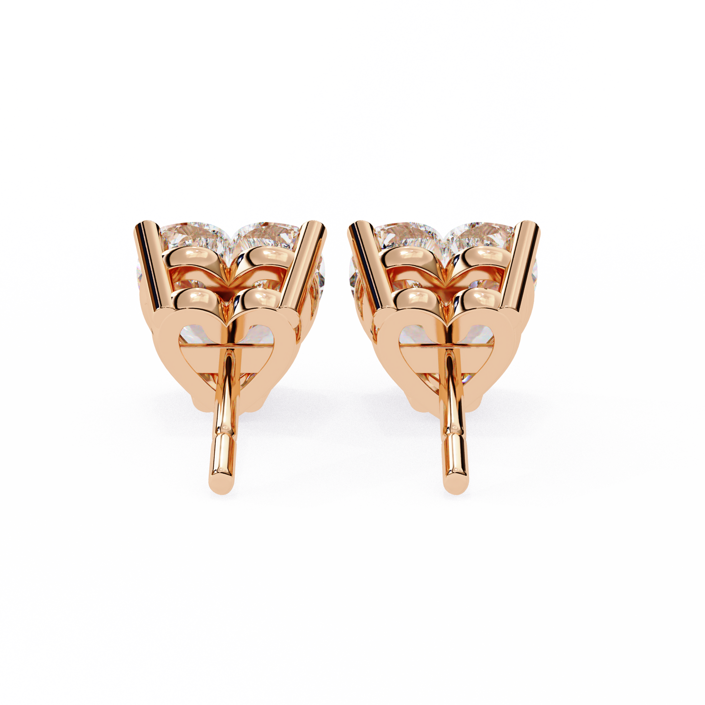 Heart Shape Lab Grown Diamond Earring Stud