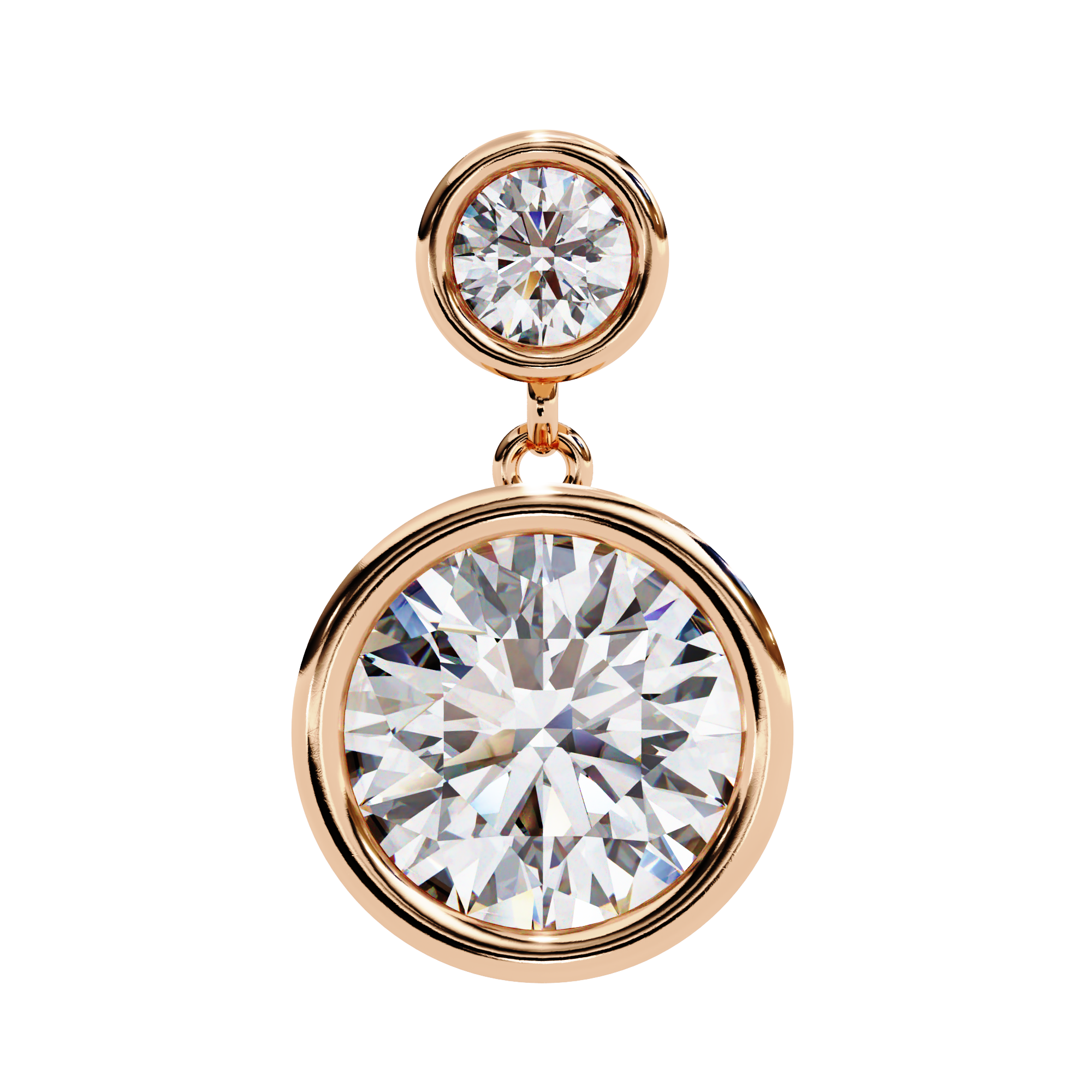 Round Bezel Set Dangle & Drop Earrings