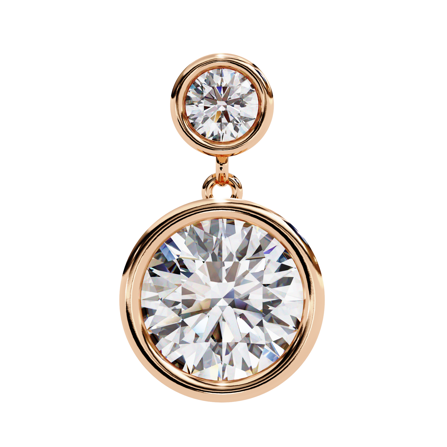 Round Bezel Set Dangle & Drop Earrings