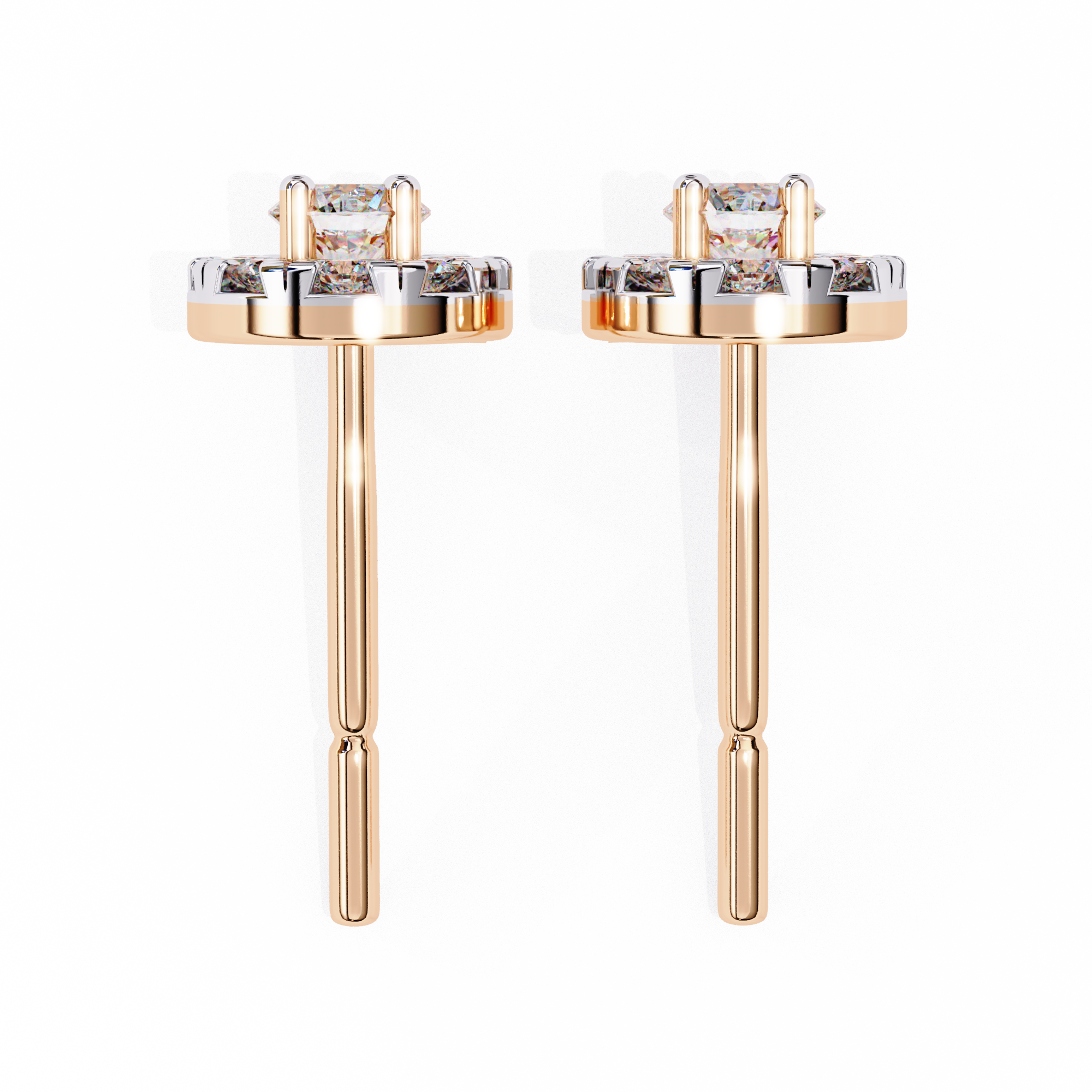 Halo Lab Grown Diamond Stud Earrings