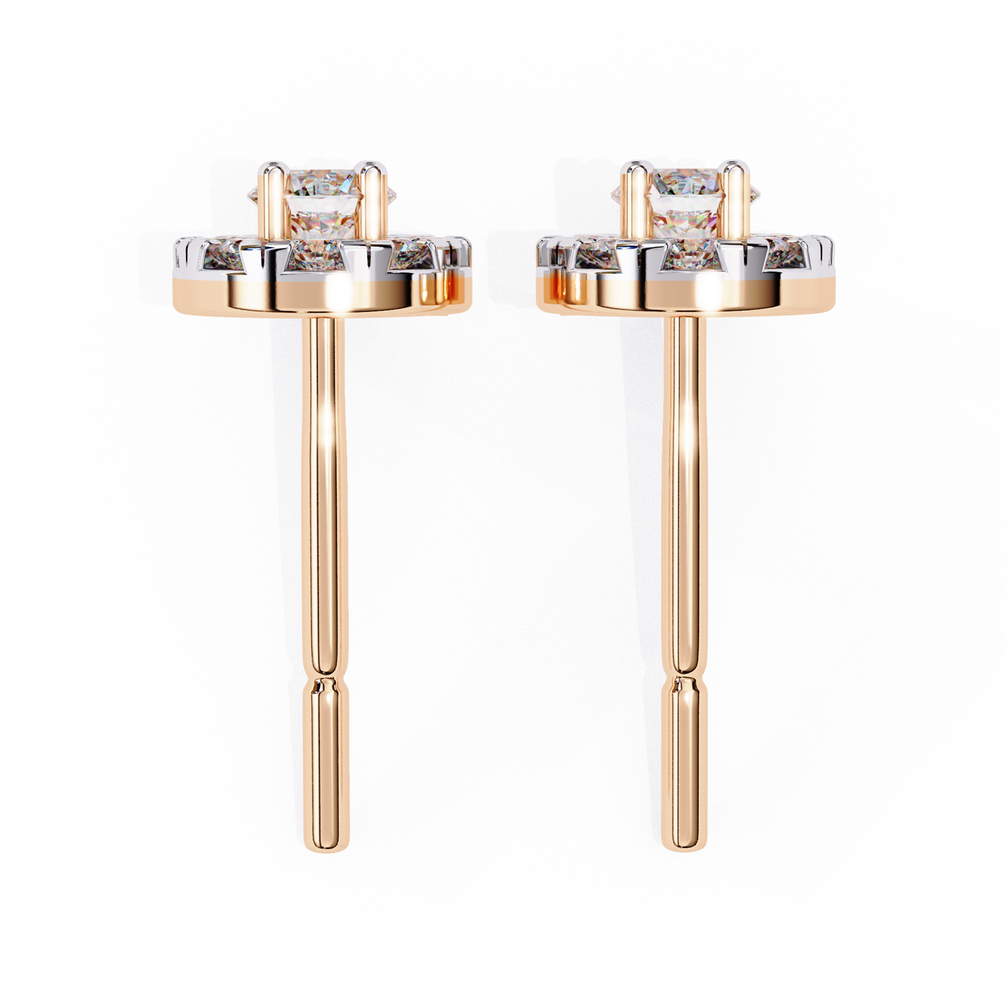Halo Lab Grown Diamond Stud Earrings