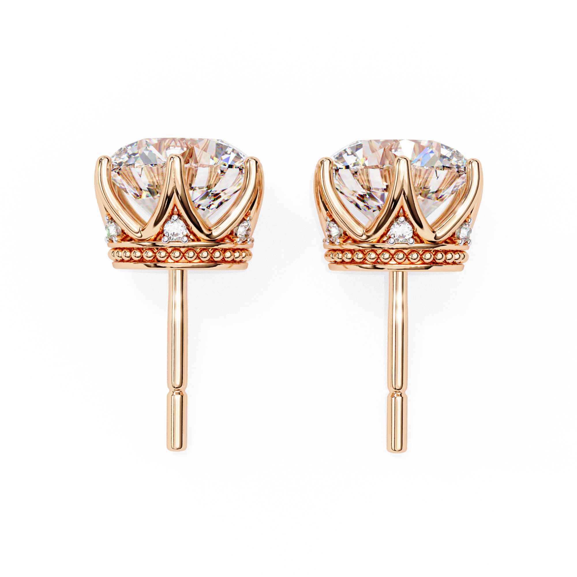 6 PRONG ROUND DIAMOND STUD EARRING